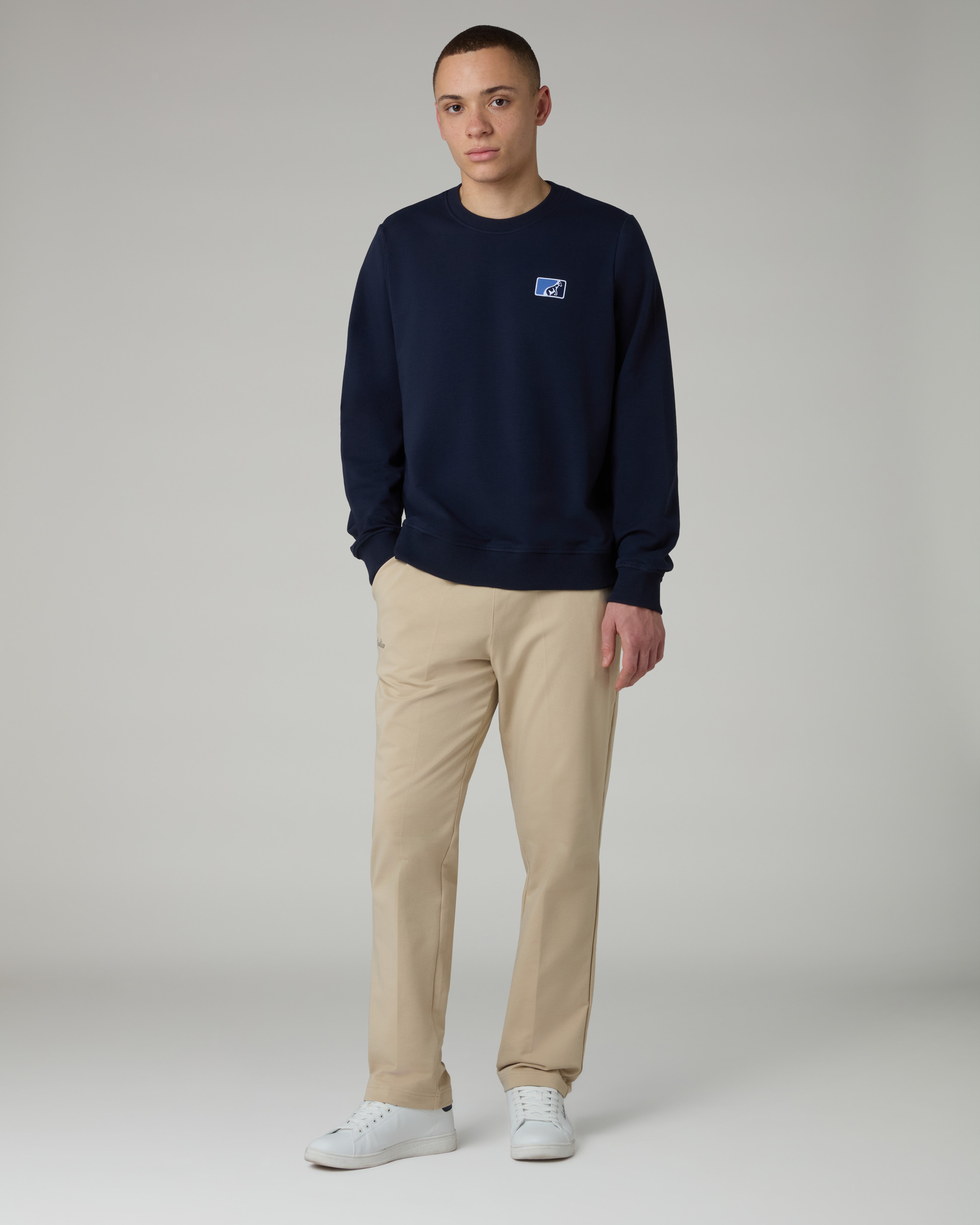 australian-easy-crewneck-felpa-girocollo-uomo-eclipse-blue-made-in-italy image 2