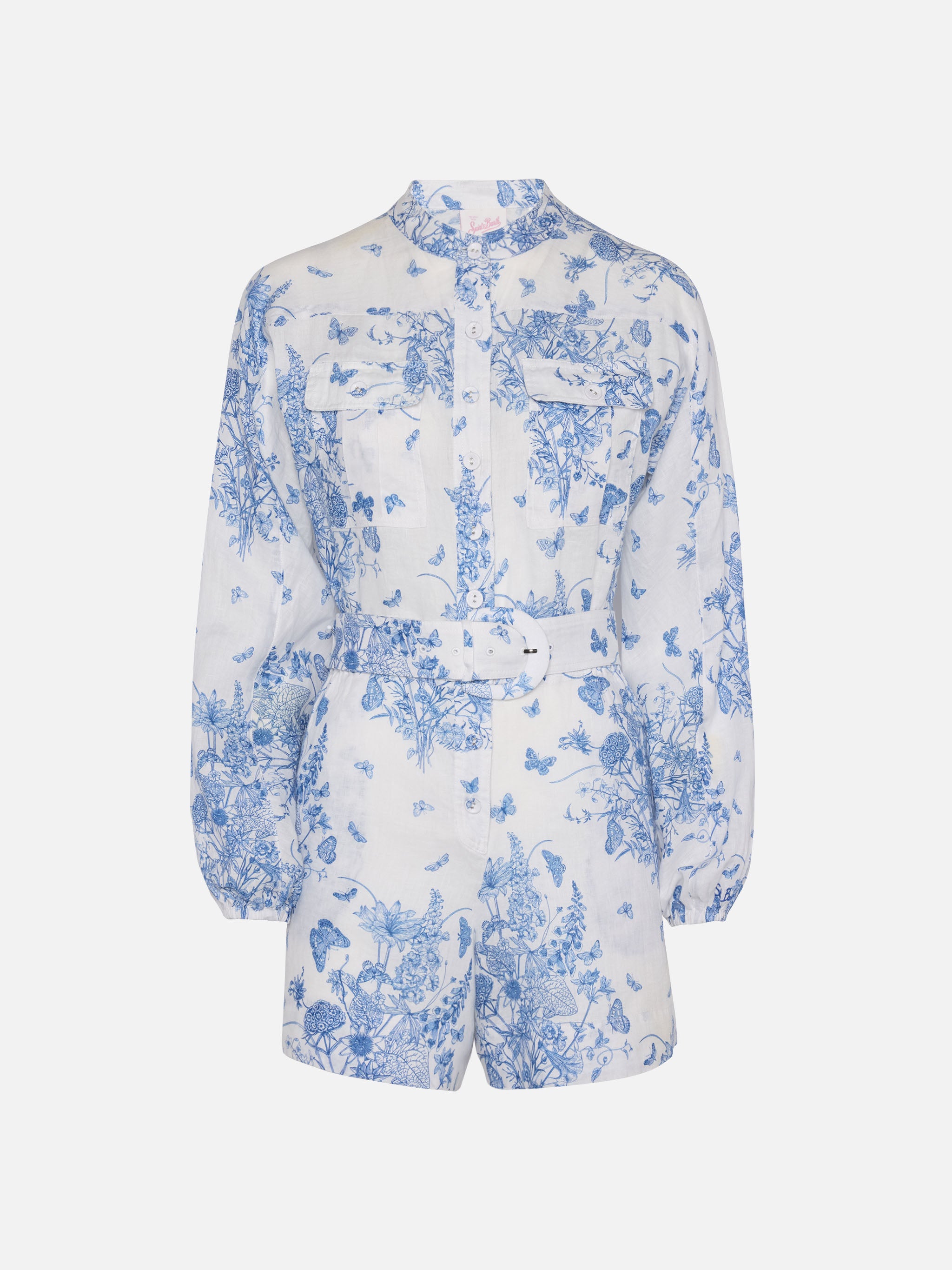 mc2-saint-barth-tuta-corta-hanniel-in-lino-blu-stampa-butterfly-toile-de-jouy-co image 4