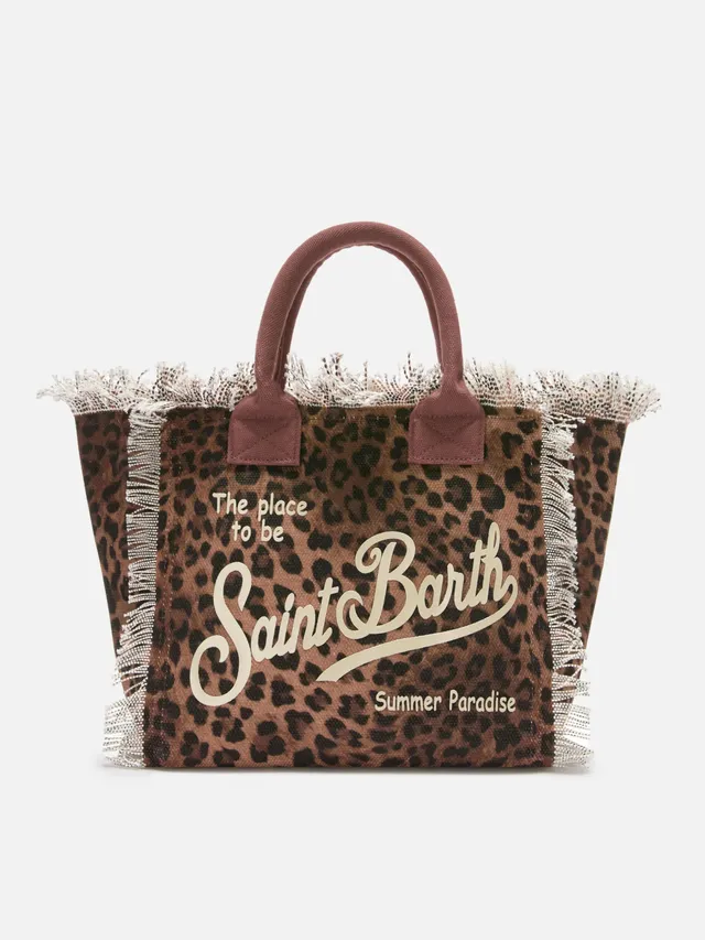 mc2-saint-barth-vanity-borsa-tote-mare-leopardata-canvas-con-frange image 1