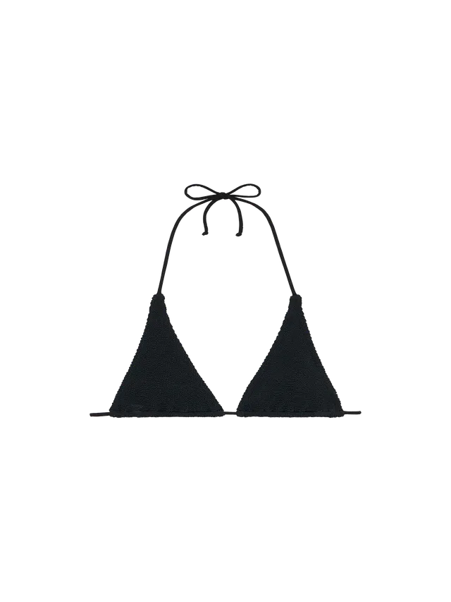 mc2-saint-barth-guiana-top-bikini-triangolo-crinkle-nero image 1