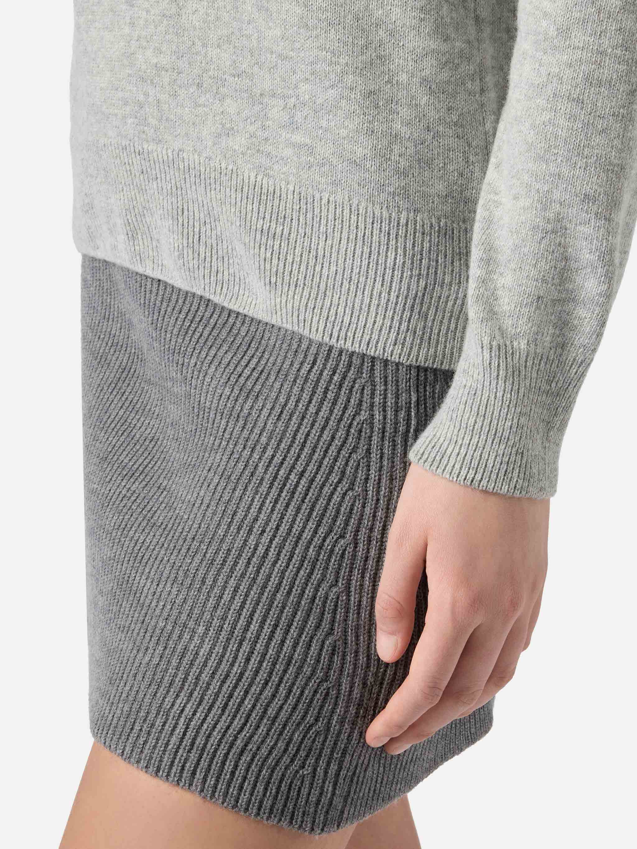 mc2-saint-barth-eze-maglione-donna-grigio-m-lange-collo-polo-misto-cashmere image 4