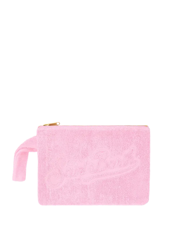mc2-saint-barth-pareasy-pochette-in-spugna-rosa-logo-jacquard image 1