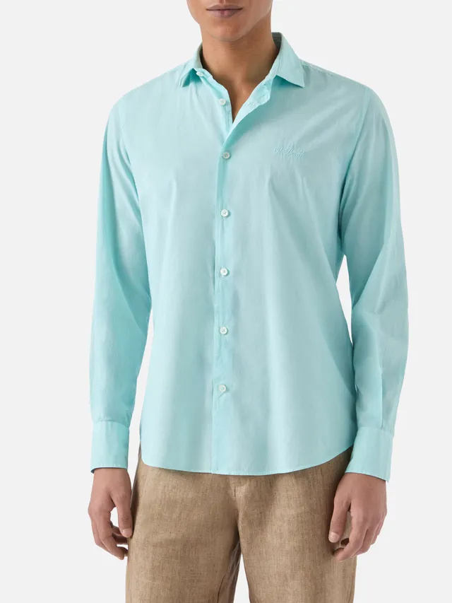 mc2-saint-barth-camicia-chemise-ice-uomo-in-voile-di-cotone-verde-acqua image 1