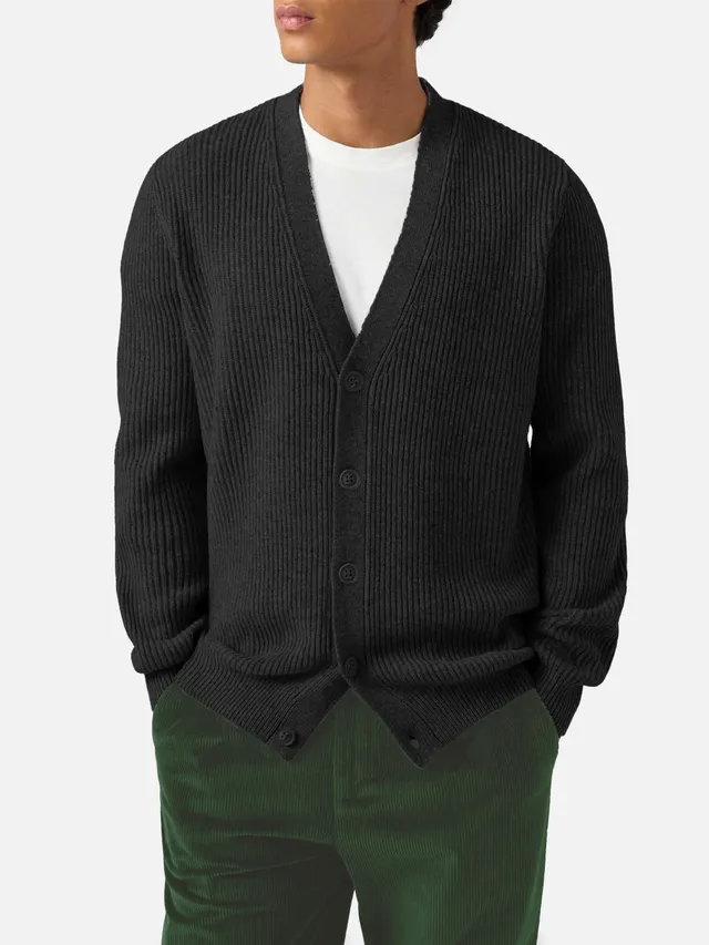 mc2-saint-barth-herrison-cardigan-uomo-nero-a-coste-inglesi-in-100-lana image 1