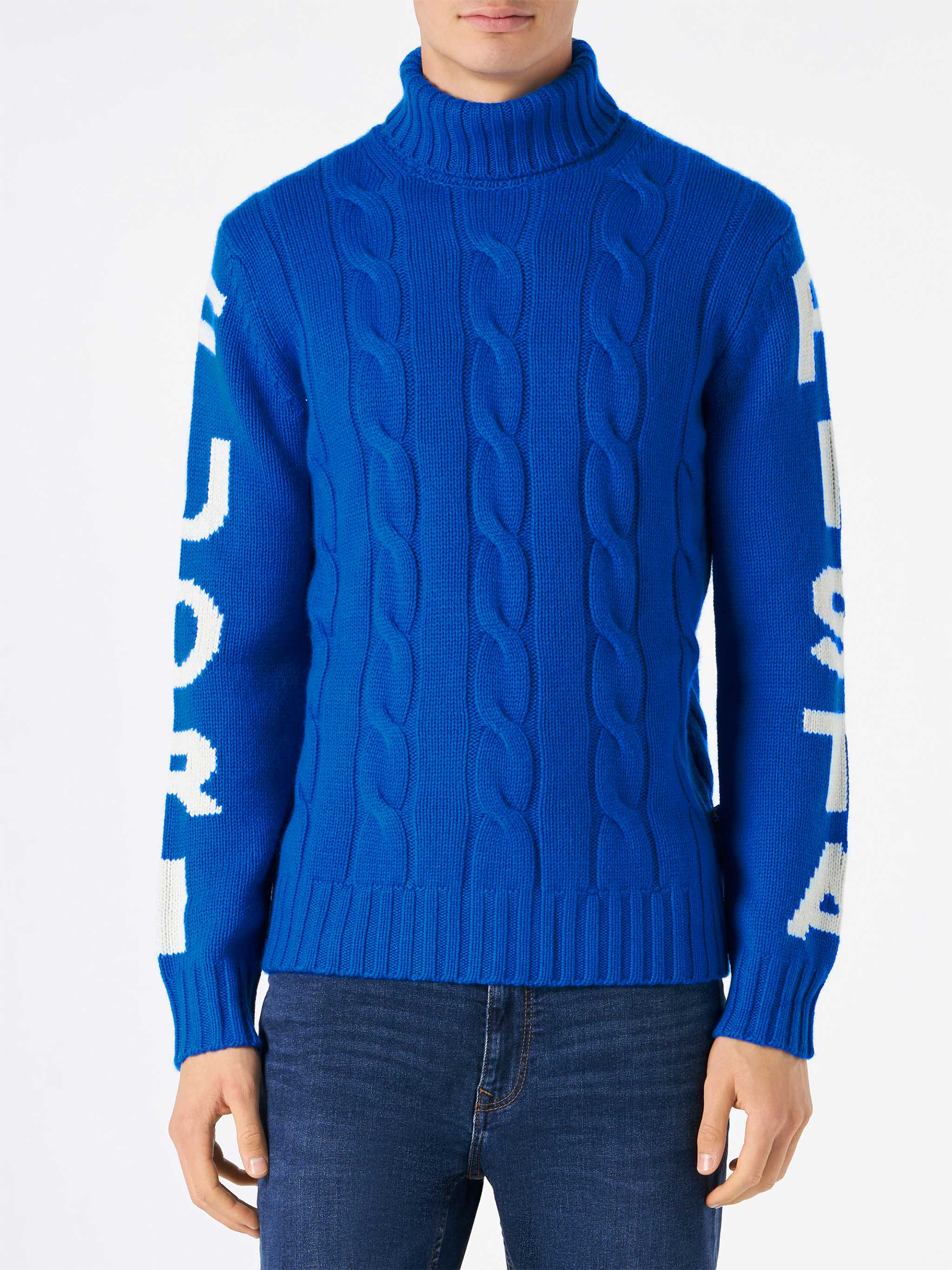 mc2-saint-barth-maglia-fisherman-collo-alto-jacquard-fuori-pista-blu-uomo image 1