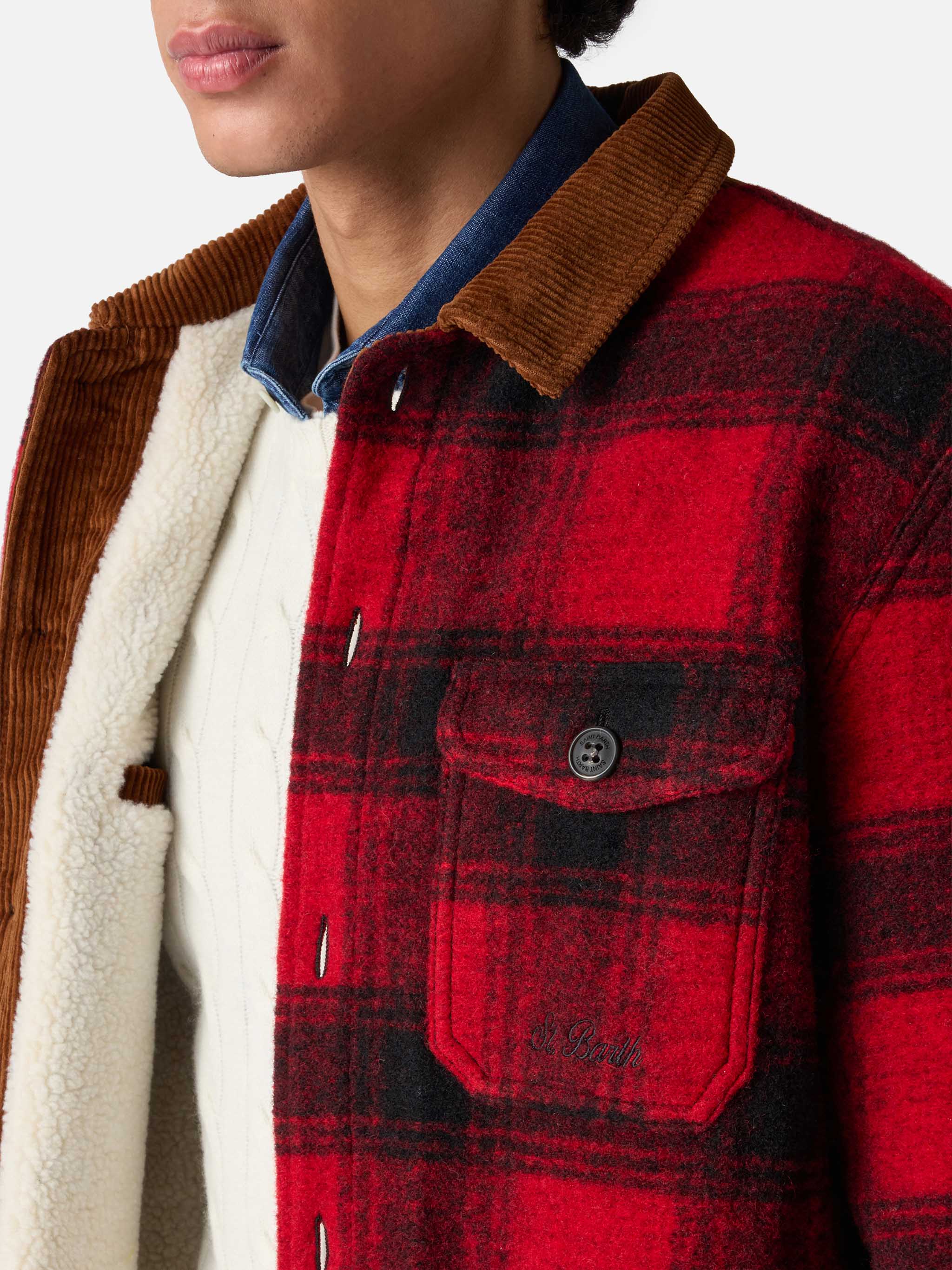 mc2-saint-barth-giacca-landeck-uomo-in-misto-lana-tartan-rosso image 5