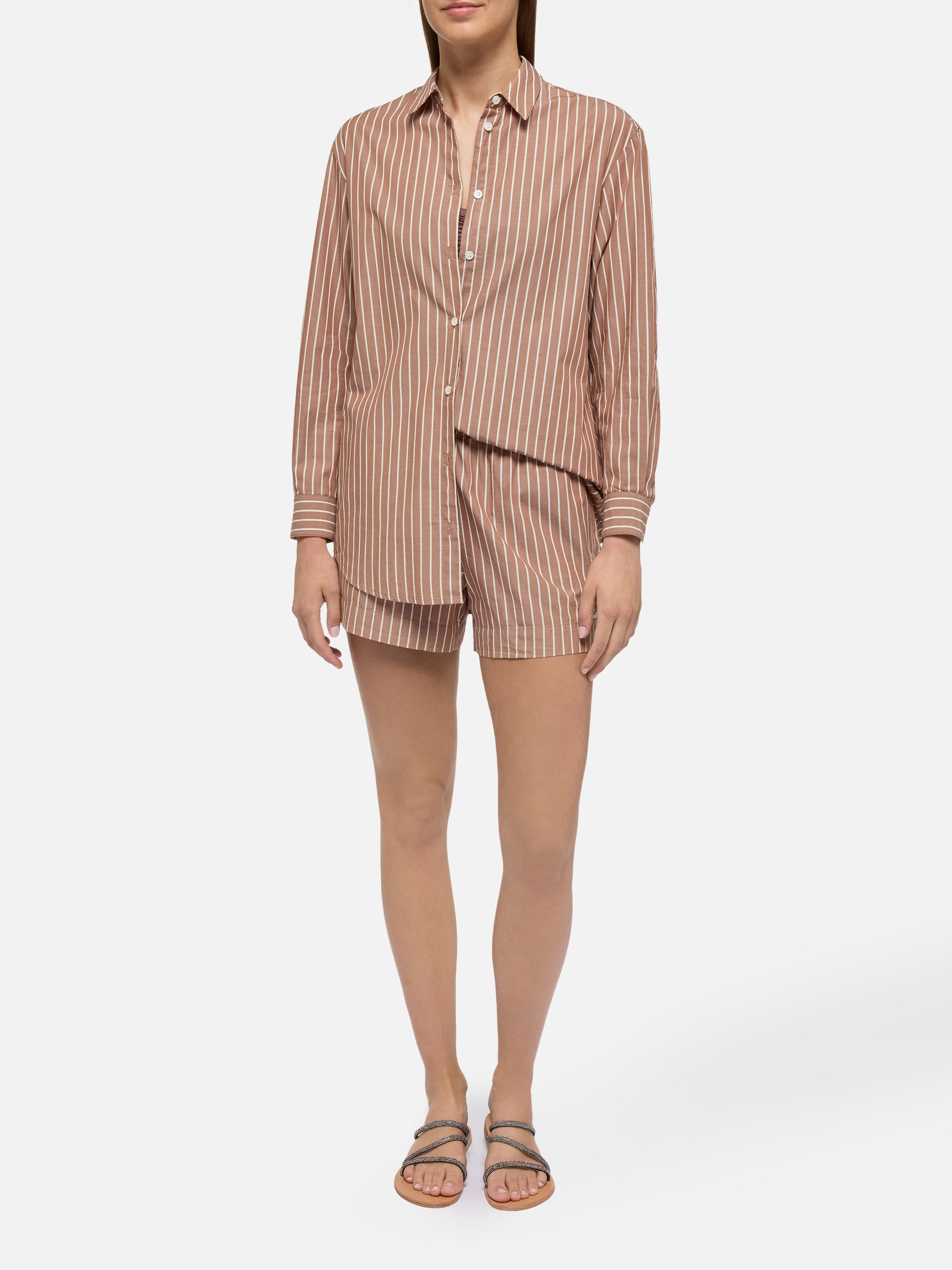 mc2-saint-barth-brigitte-camicia-donna-in-cotone-a-righe-sea-sun-st-barth image 4