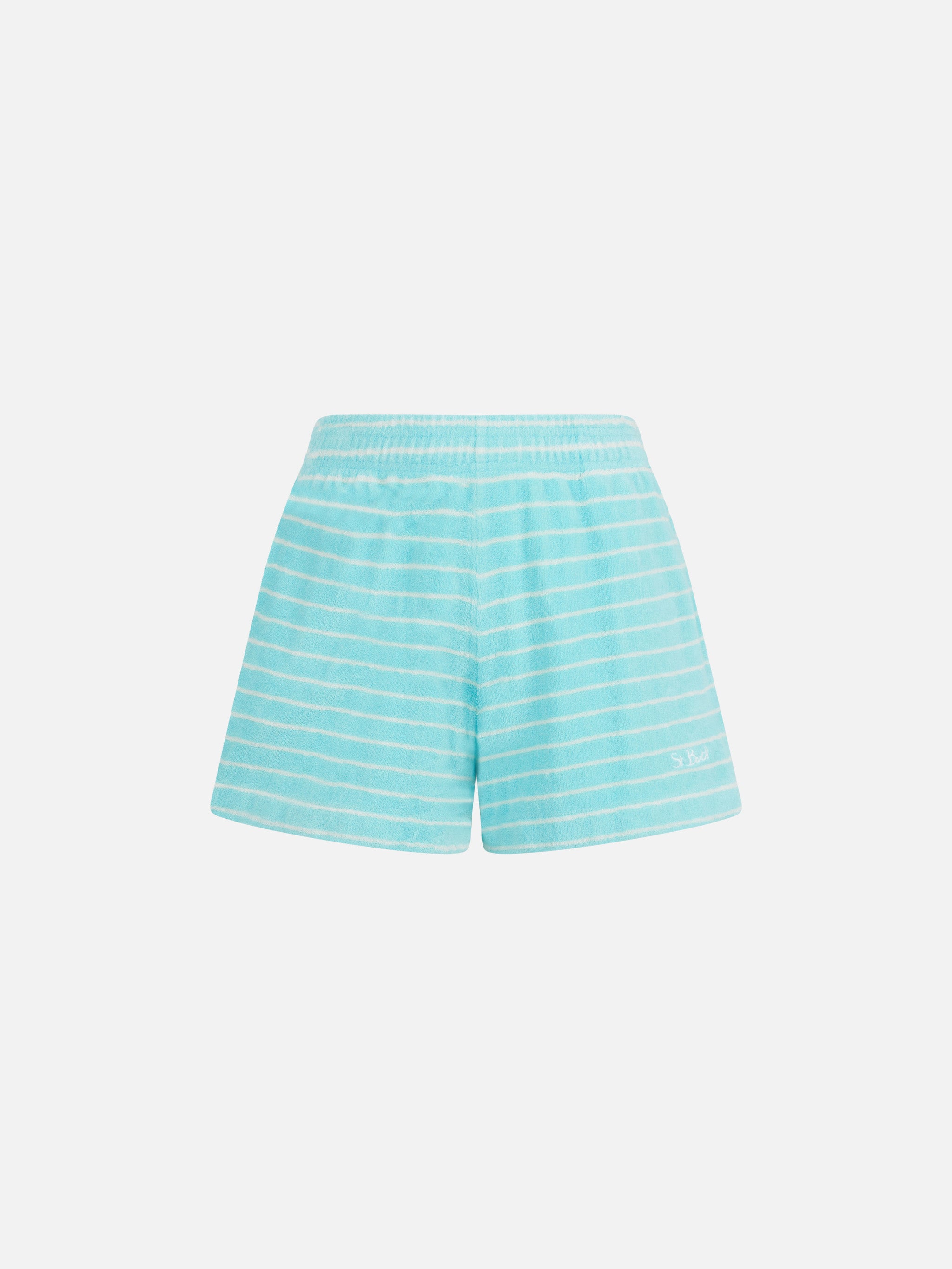 mc2-saint-barth-short-donna-cate-pull-up-spugna-a-righe-verde image 4