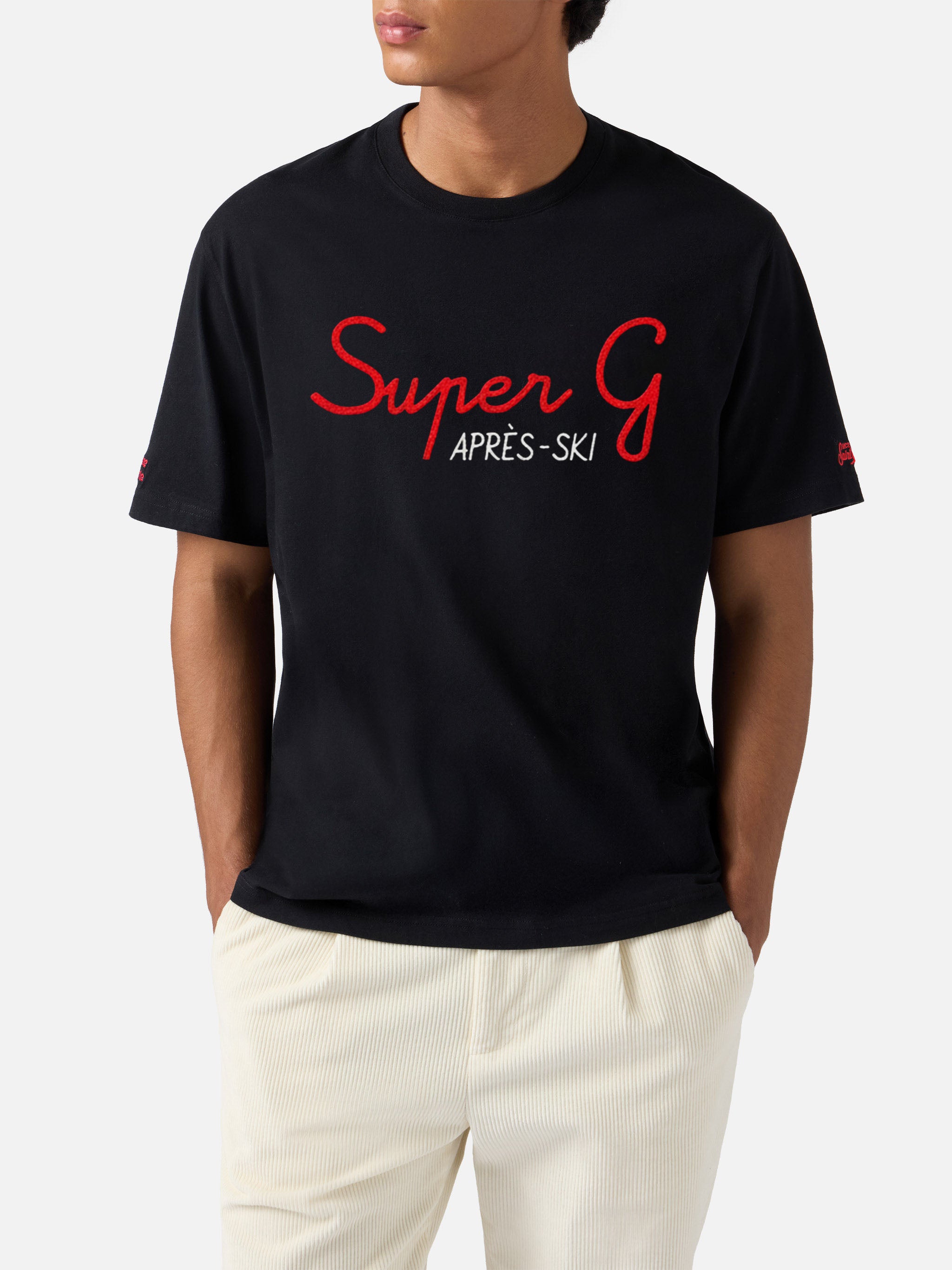 mc2-saint-barth-t-shirt-uomo-arnott-warm-cotone-nero-ricamo-super-g-special-edit image 2