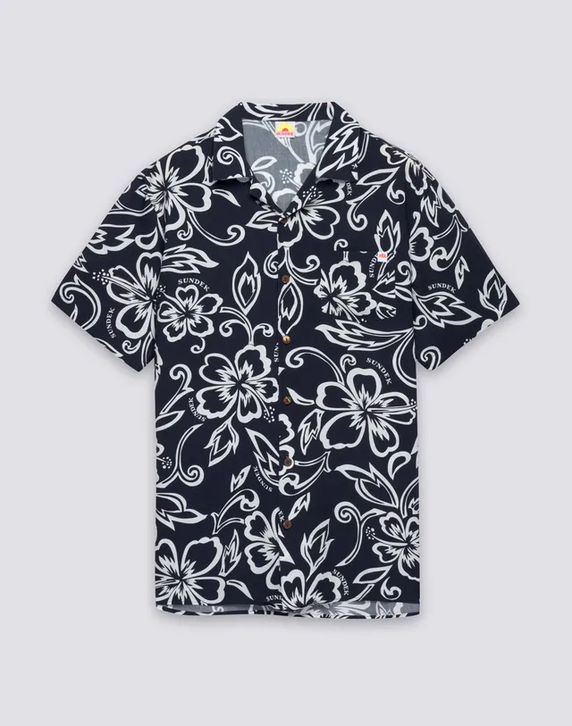 sundek-camicia-uomo-stampata-bowling-in-viscosa-popeline-maniche-corte image 1