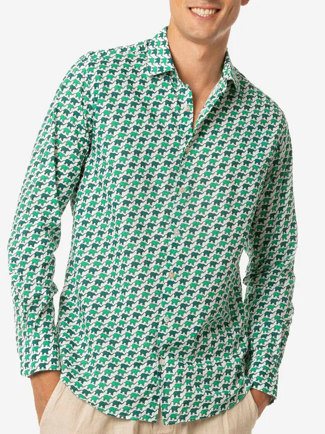 mc2-saint-barth-sikelia-camicia-uomo-cotone-bianco-stampa-elefanti image 1