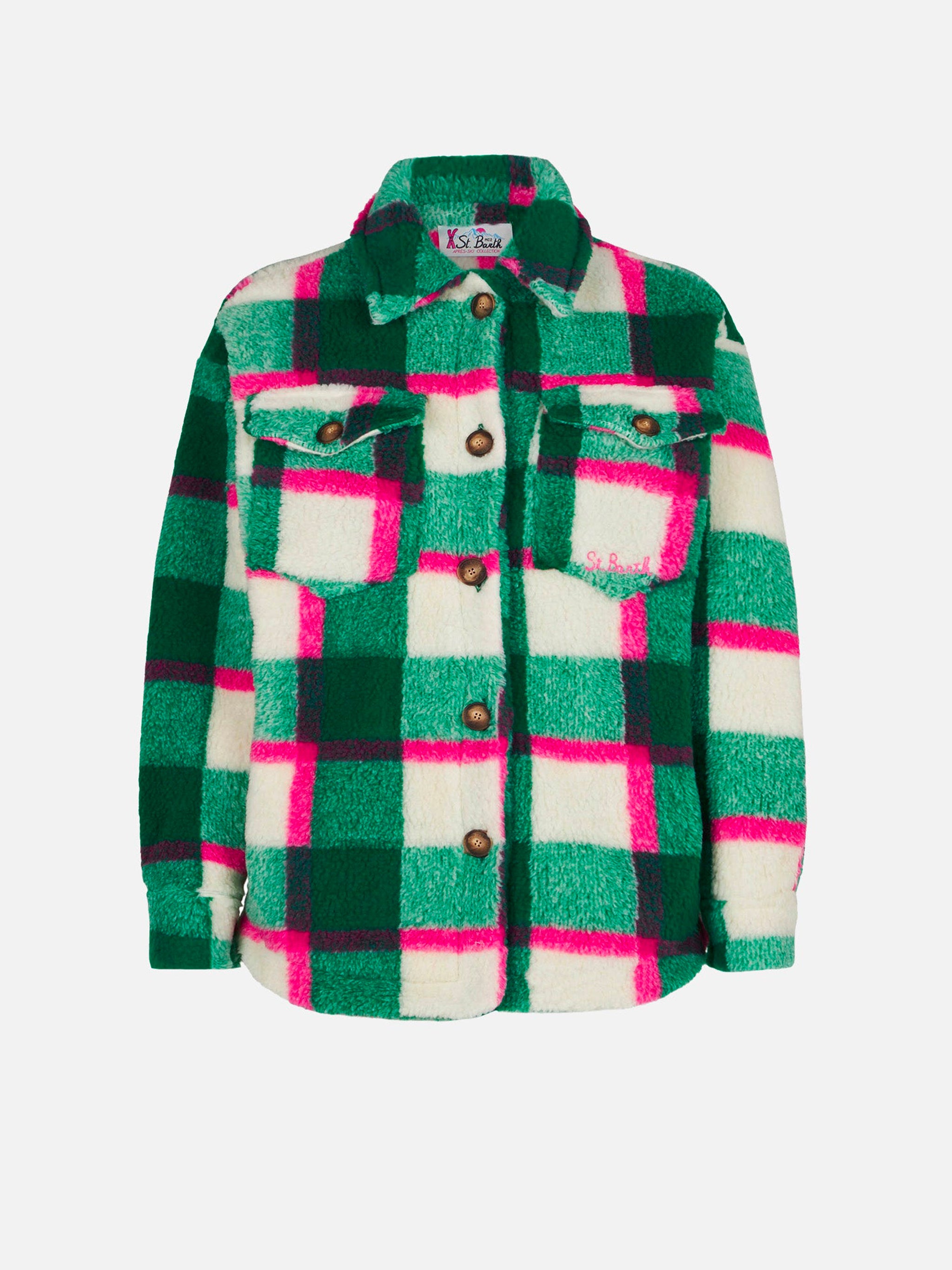 mc2-saint-barth-sovracamicia-girl-in-sherpa-stampa-tartan-multicolore image 1