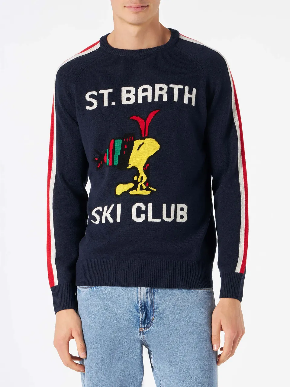 mc2-saint-barth-heron-maglione-uomo-blu-navy-jacquard-woodstock-peanuts-special- image 1