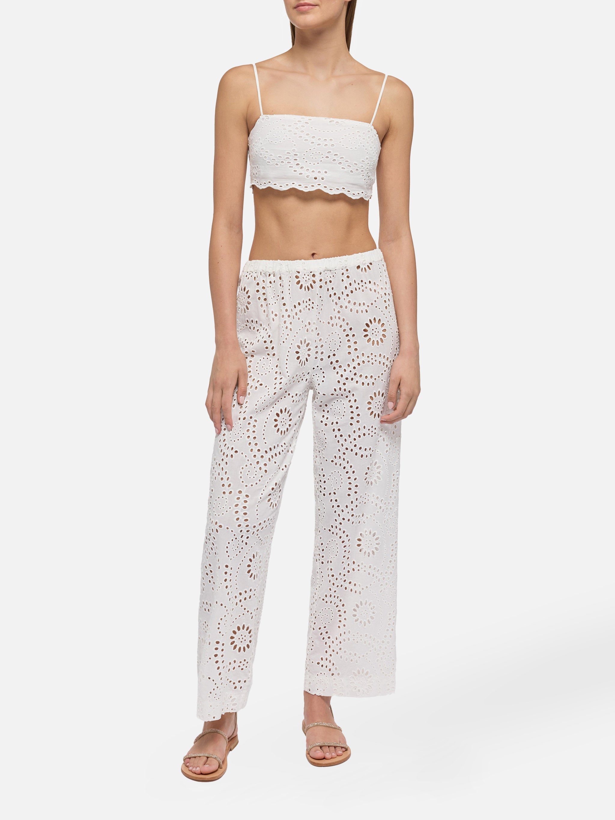 mc2-saint-barth-florida-top-donna-in-pizzo-sangallo-cotone-bianco image 6