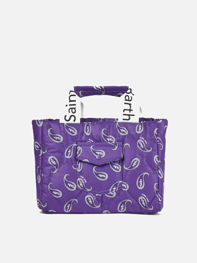 mc2-saint-barth-puffer-bag-borsa-imbottita-viola-stampa-paisley-con-tracolla image 1
