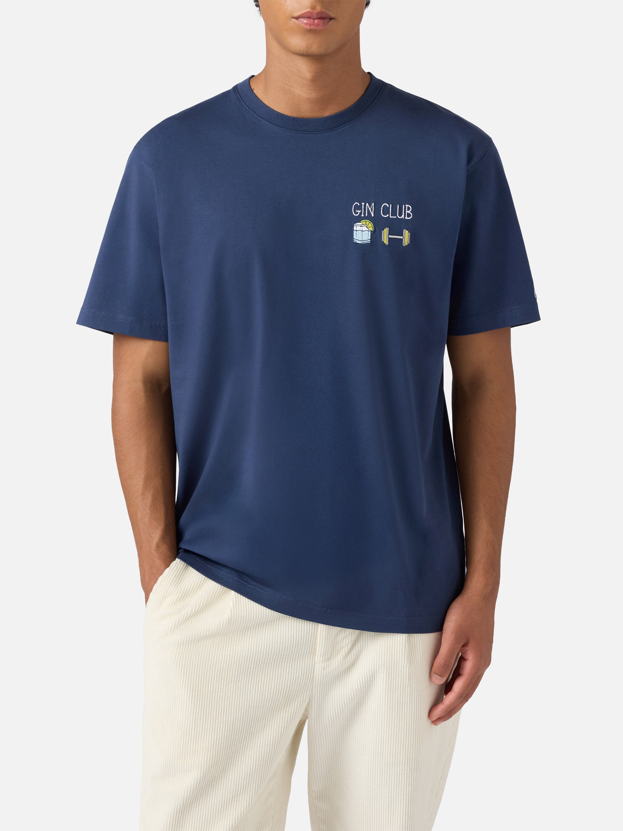 mc2-saint-barth-arnott-t-shirt-uomo-in-cotone-blu-navy-con-ricamo-gin-club image 2