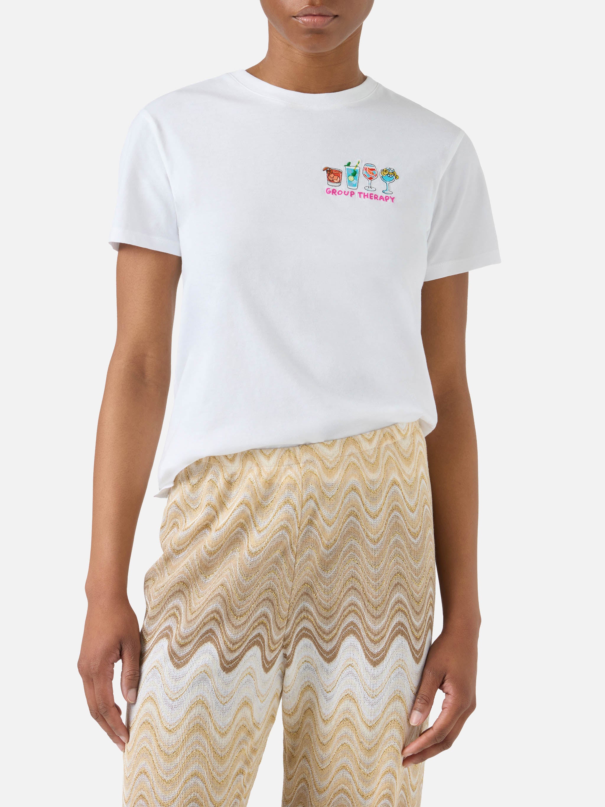 mc2-saint-barth-t-shirt-emilie-donna-bianca-con-ricamo-group-therapy image 2