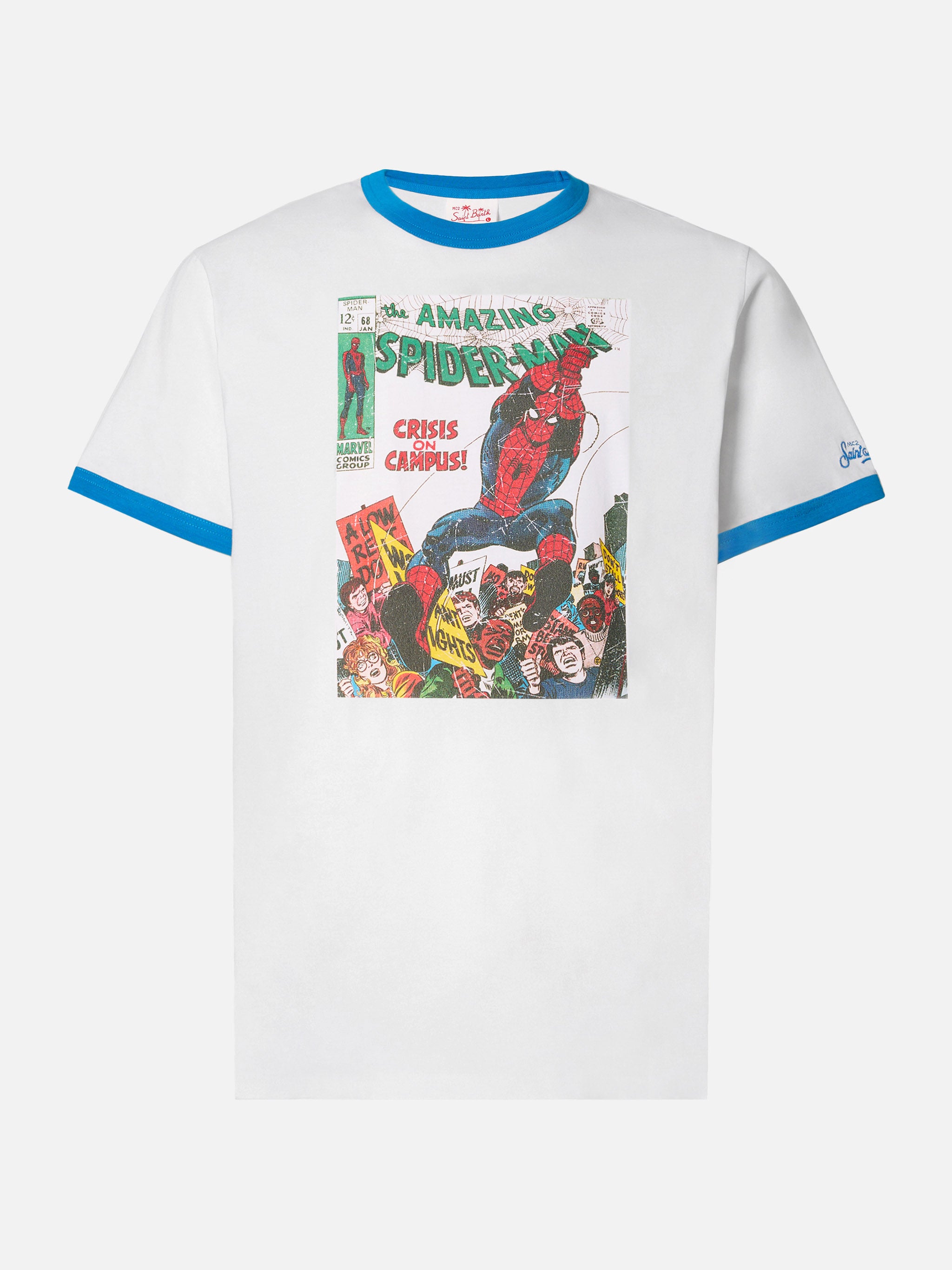 t-shirt-mc2-saint-barth-dean-stampa-spiderman-special-edition-marvel-cotone-bian image 1