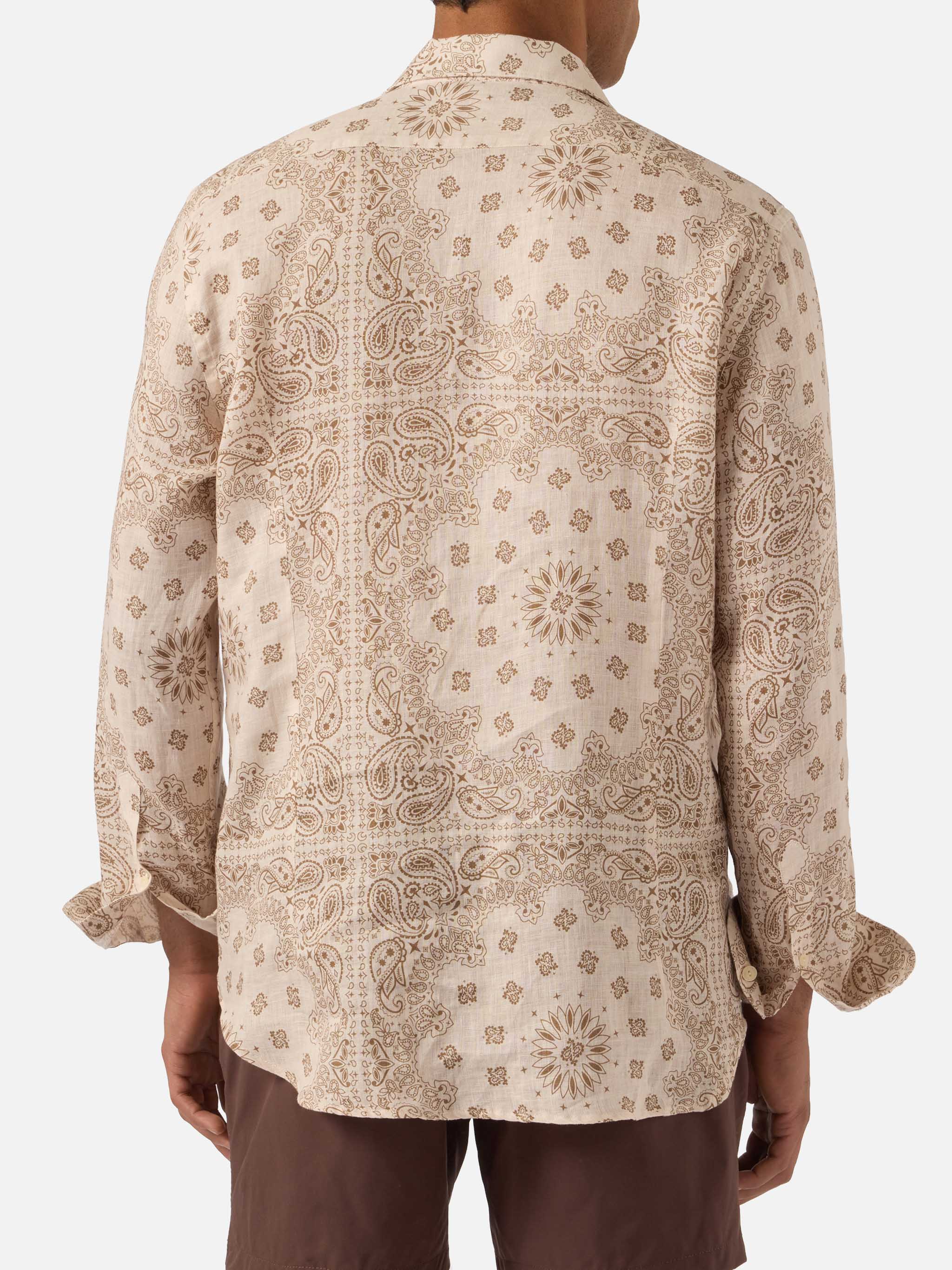 mc2-saint-barth-pamplona-camicia-uomo-lino-beige-bandana-all-over image 3