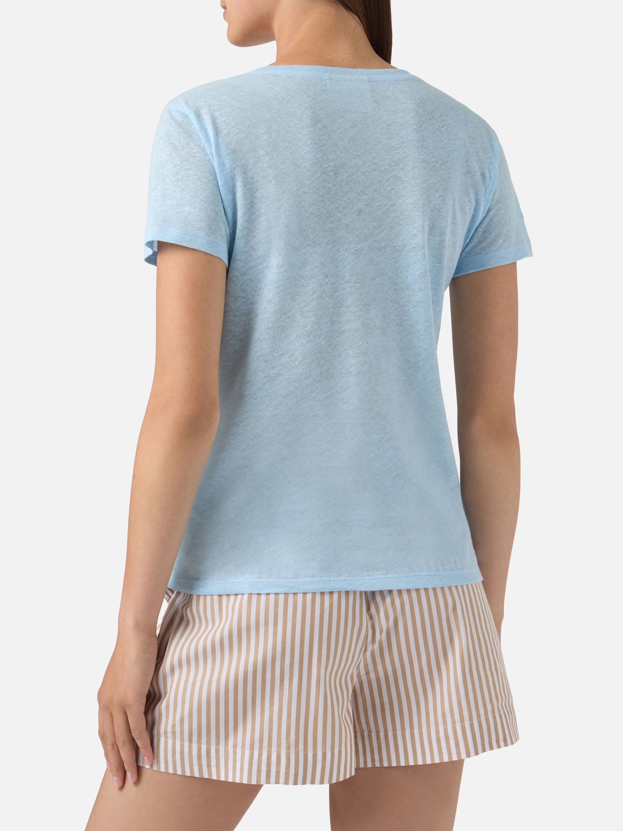 mc2-saint-barth-t-shirt-eloise-in-lino-azzurro-con-logo-ricamato image 4