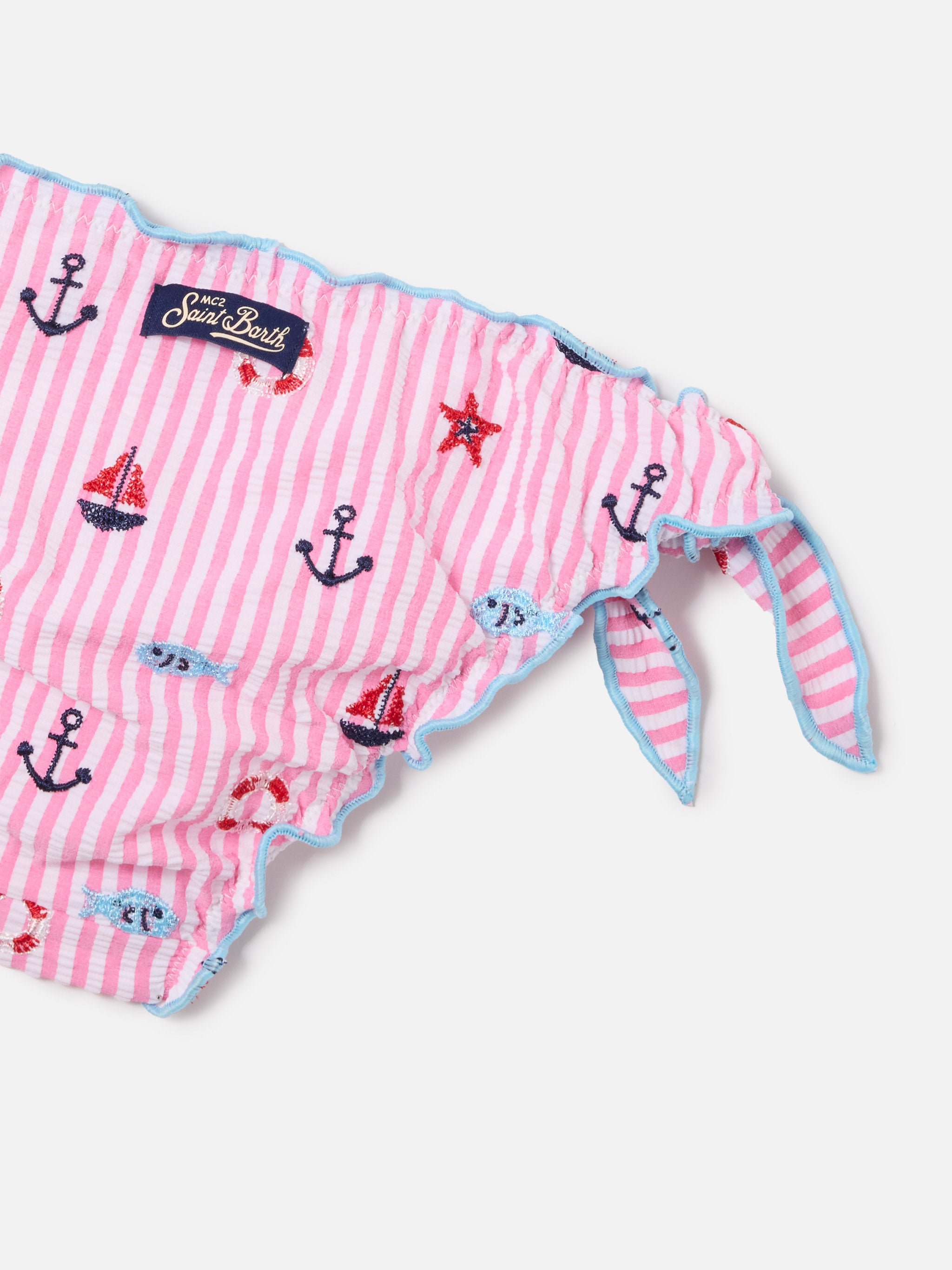 mc2-saint-barth-bikini-cris-bambina-rosa-e-azzurro-seersucker-a-righe image 3