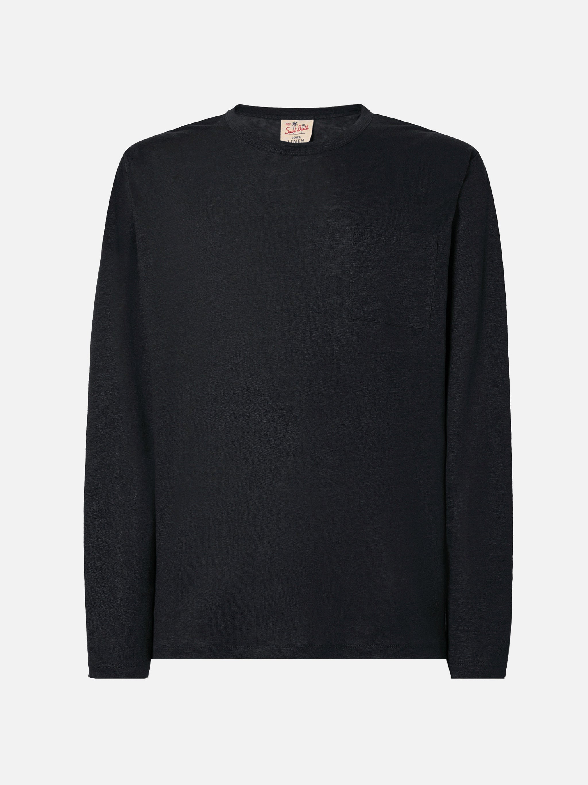 mc2-saint-barth-ecstasea-t-shirt-uomo-in-lino-nero image 1