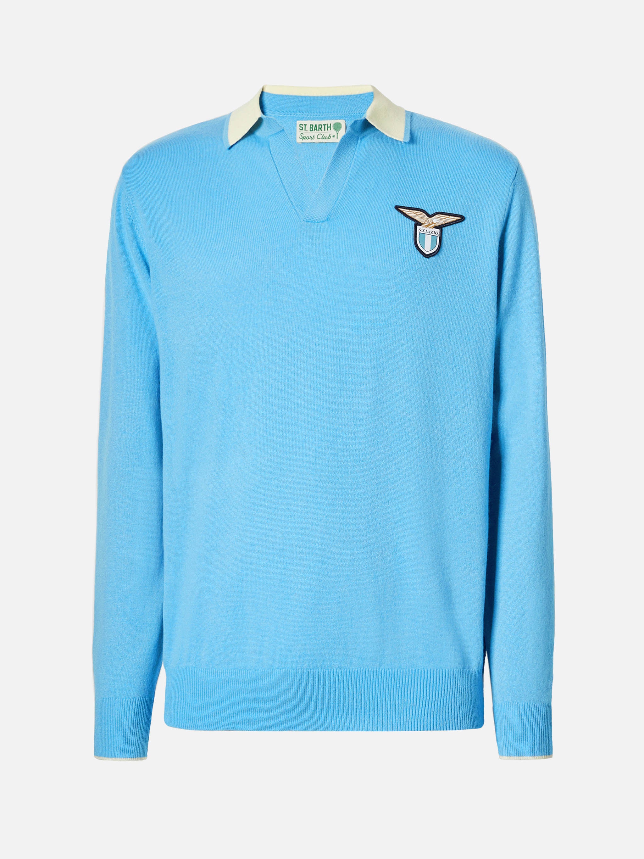 mc2-saint-barth-belmont-light-polo-maglia-azzurra-patch-lazio-special-edition image 5