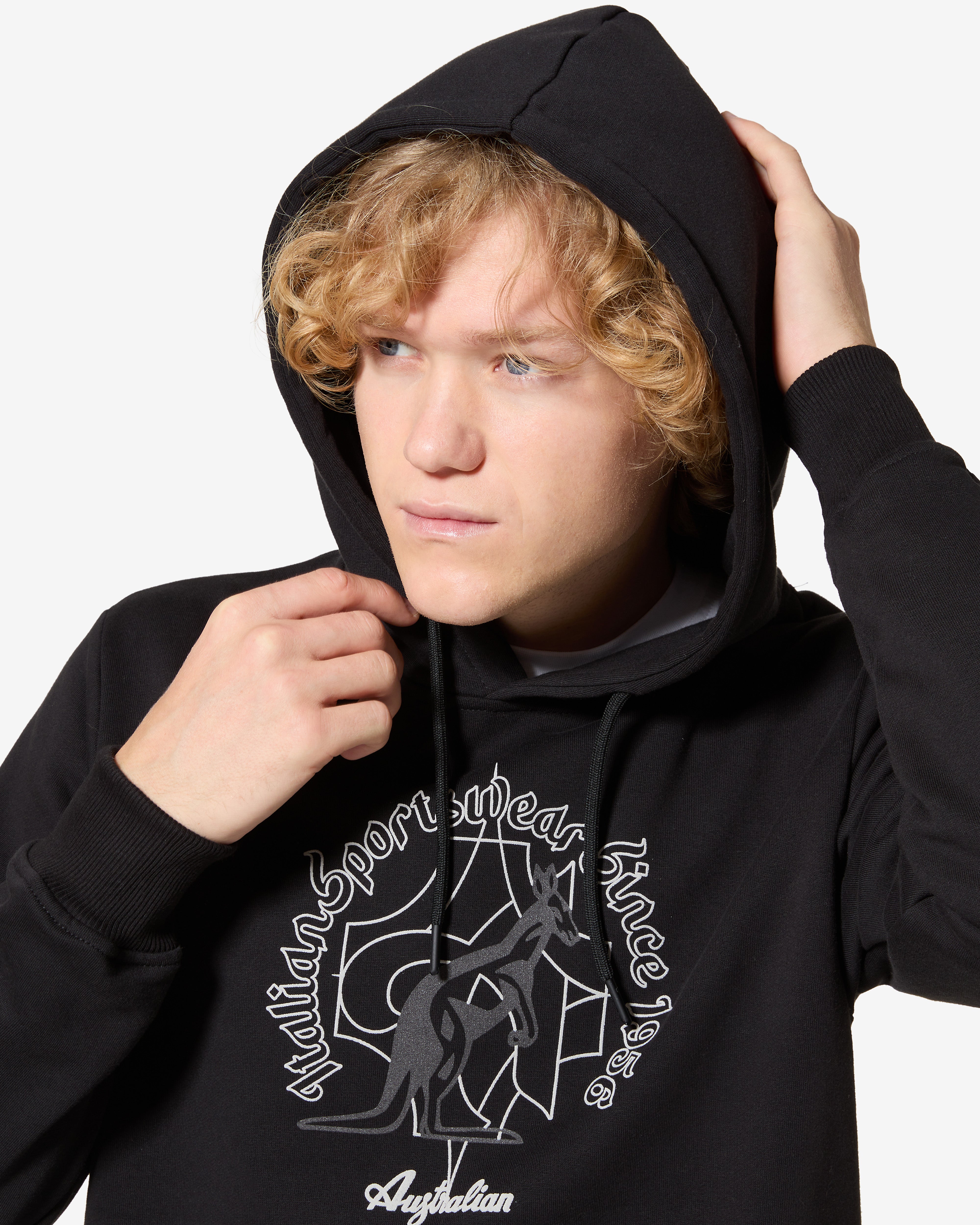 australian-type-hoodie-archive-felpa-con-cappuccio-nera image 4