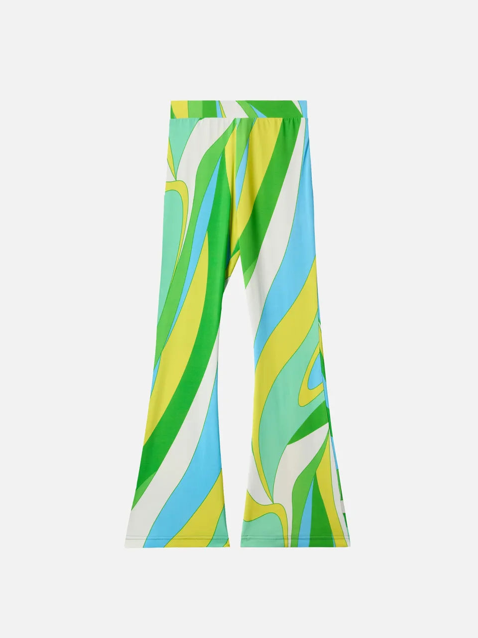 pantaloni-flare-bambina-mc2-saint-barth-gwenda-jr-con-stampa-shape-wave-verde-e- image 1