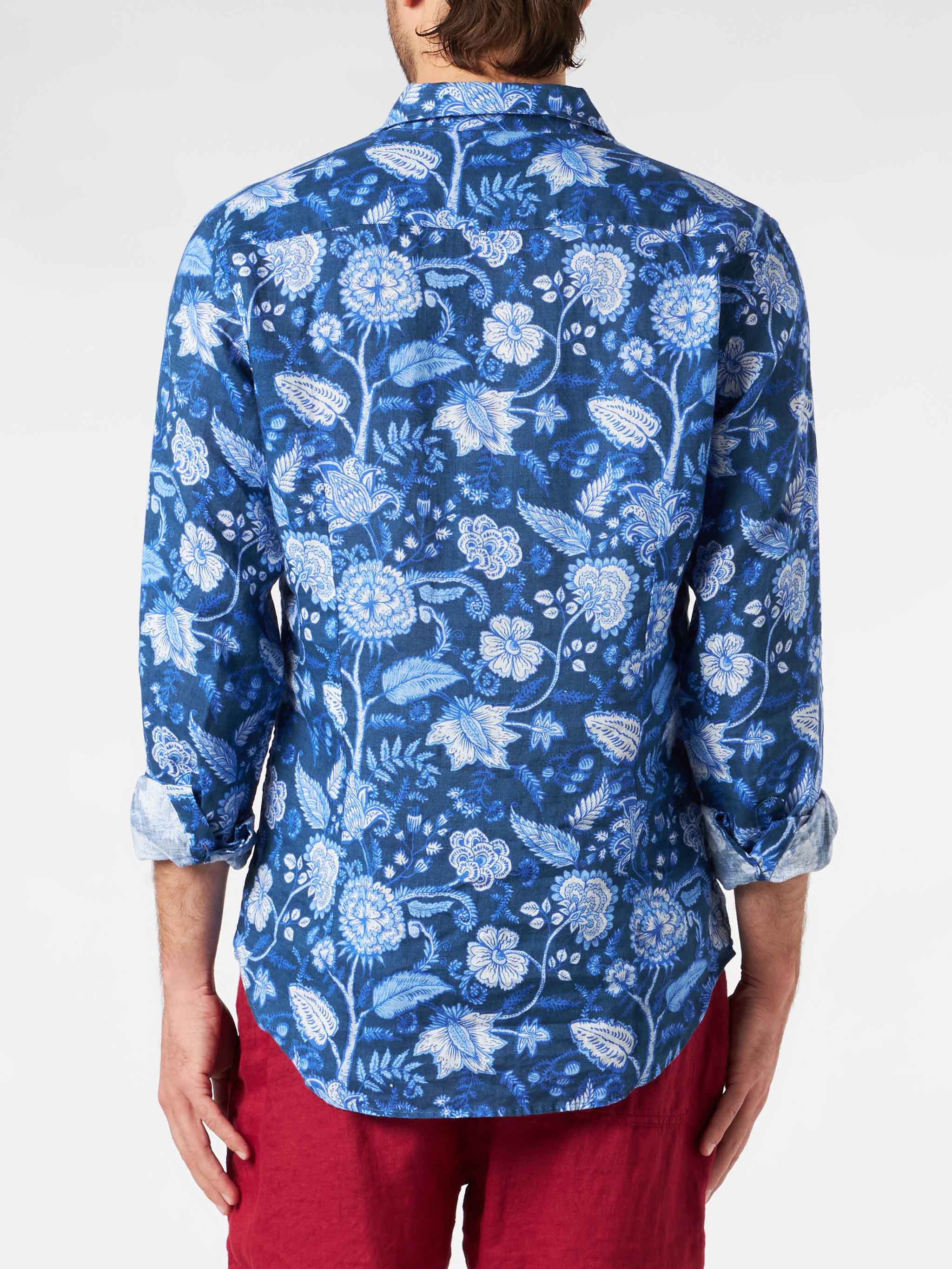 mc2-saint-barth-pamplona-camicia-uomo-lino-blu-fantasia-floreale image 2