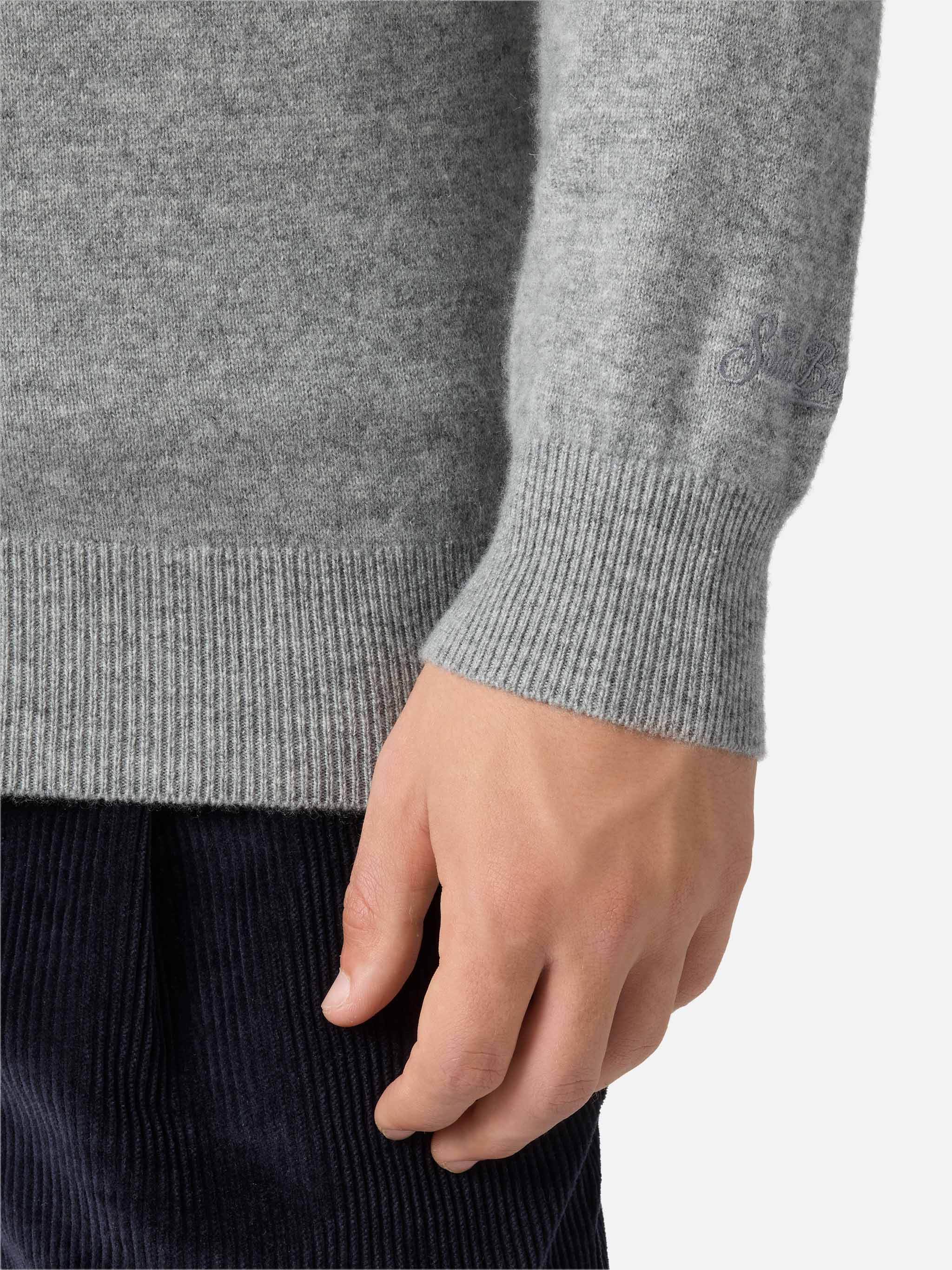 mc2-saint-barth-covent-polo-uomo-in-maglia-cashmere-grigio-melange image 4