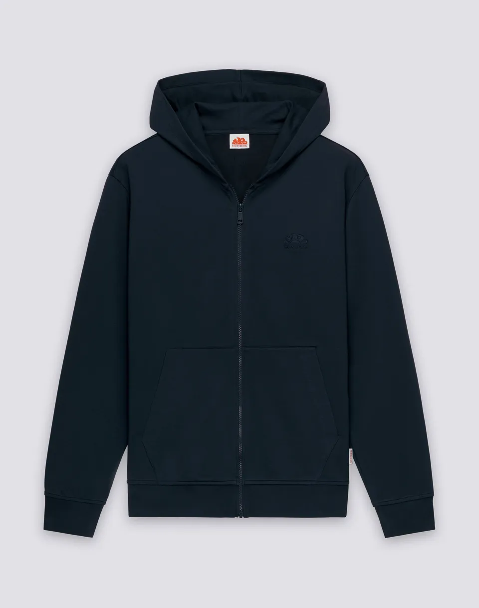 sundek-felpa-uomo-cotone-degarzato-full-zip-cappuccio image 1