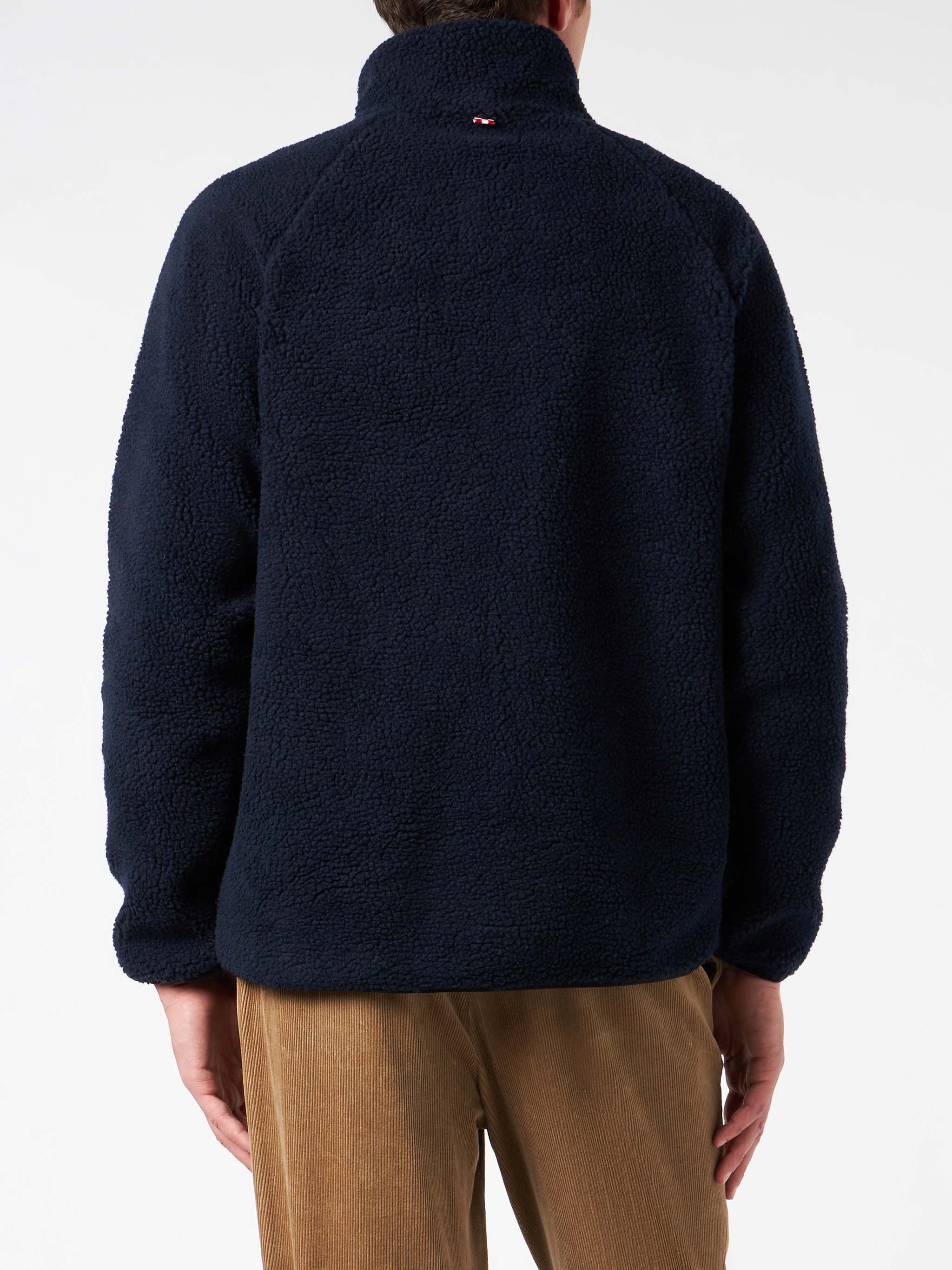 mc2-saint-barth-giacca-keystone-uomo-sherpa-blu-con-tasche-check image 2