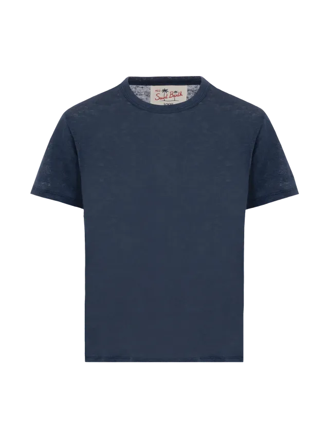 mc2-saint-barth-t-shirt-bambino-alex-in-jersey-lino-blu-navy image 1