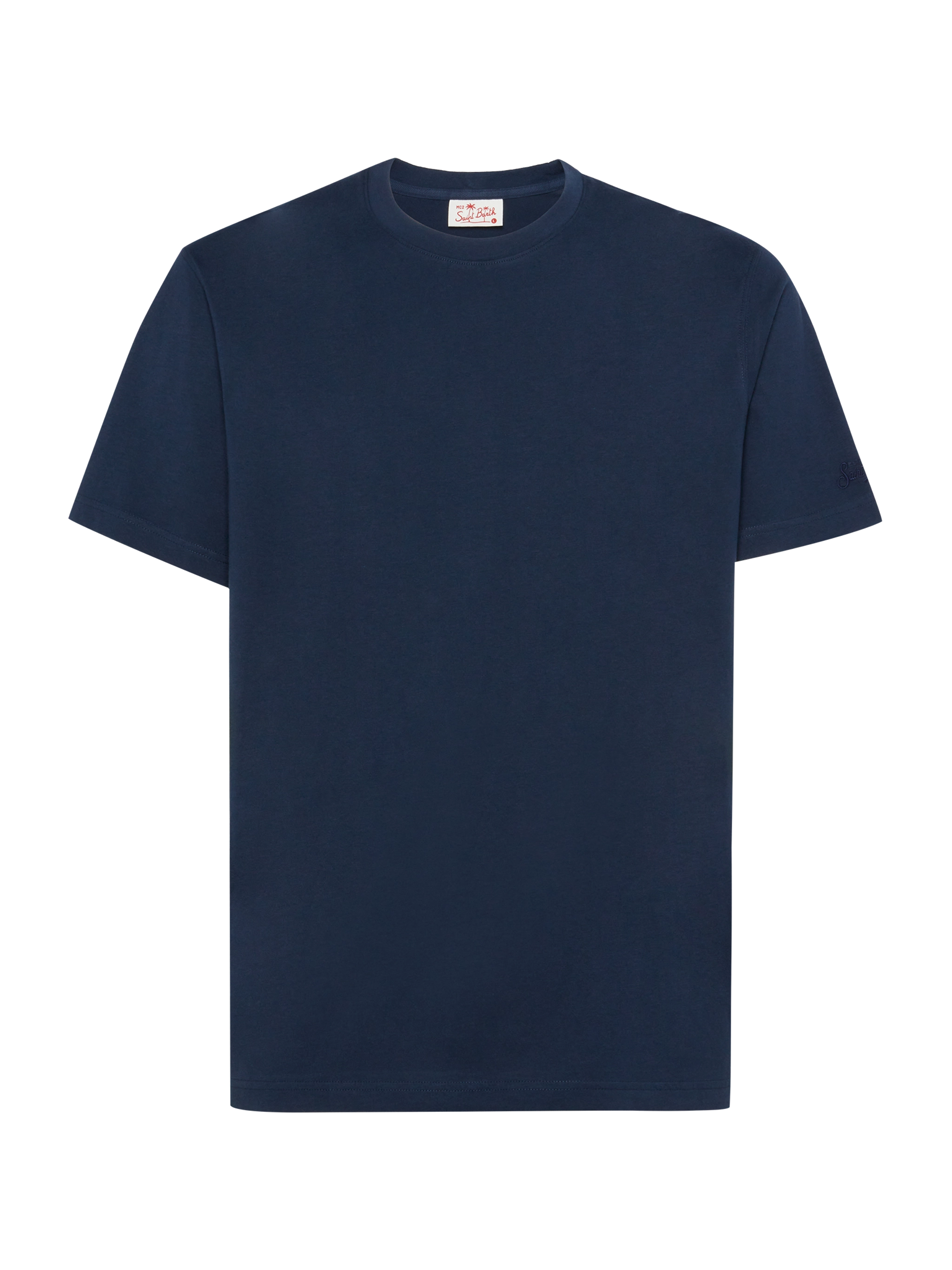 mc2-saint-barth-t-shirt-dover-in-jersey-di-cotone-blu-navy-con-ricamo-st-barth image 1