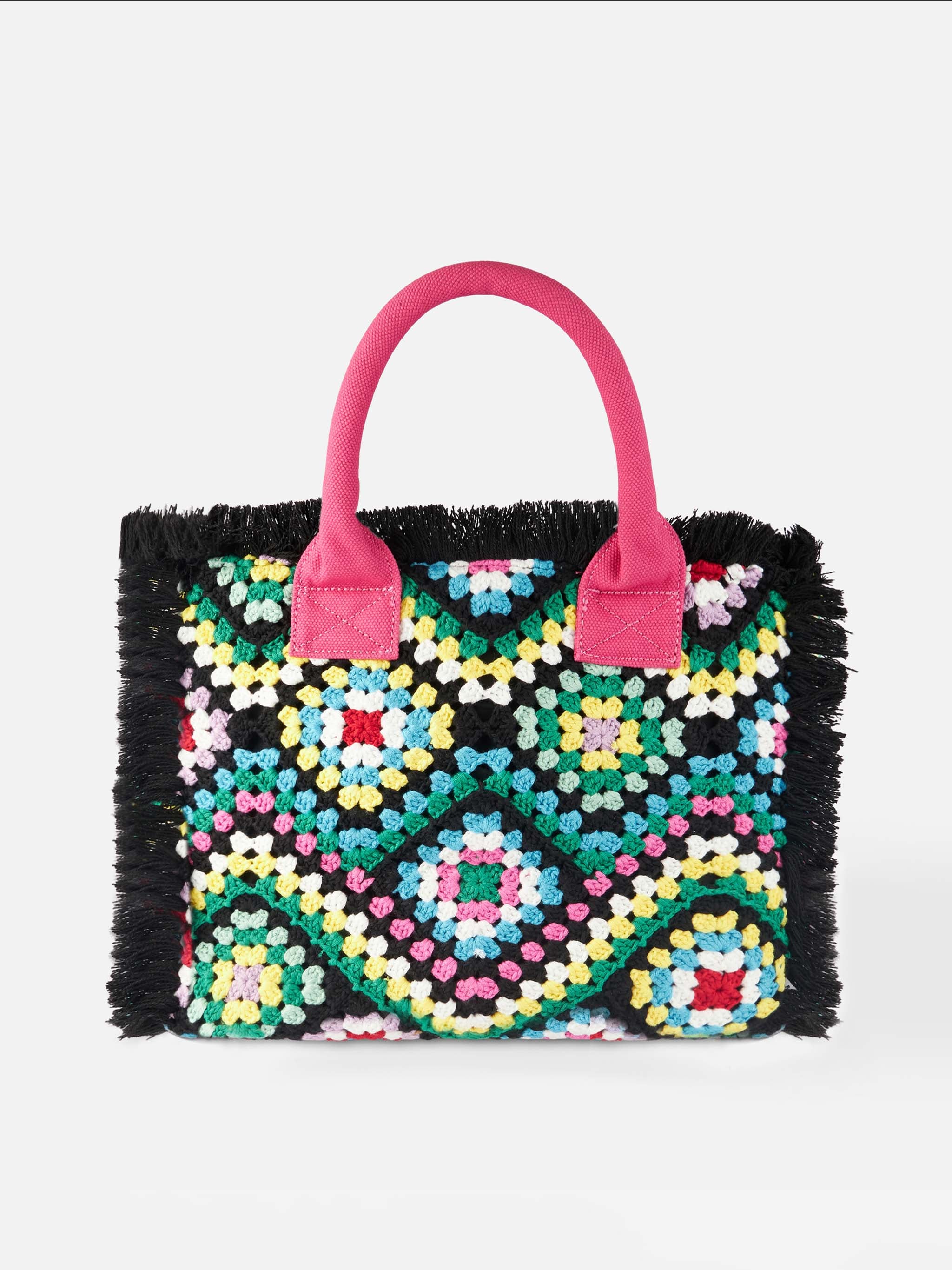 mc2-saint-barth-borsa-tote-a-spalla-uncinetto-nera-multicolore-con-frange-40x32x image 4
