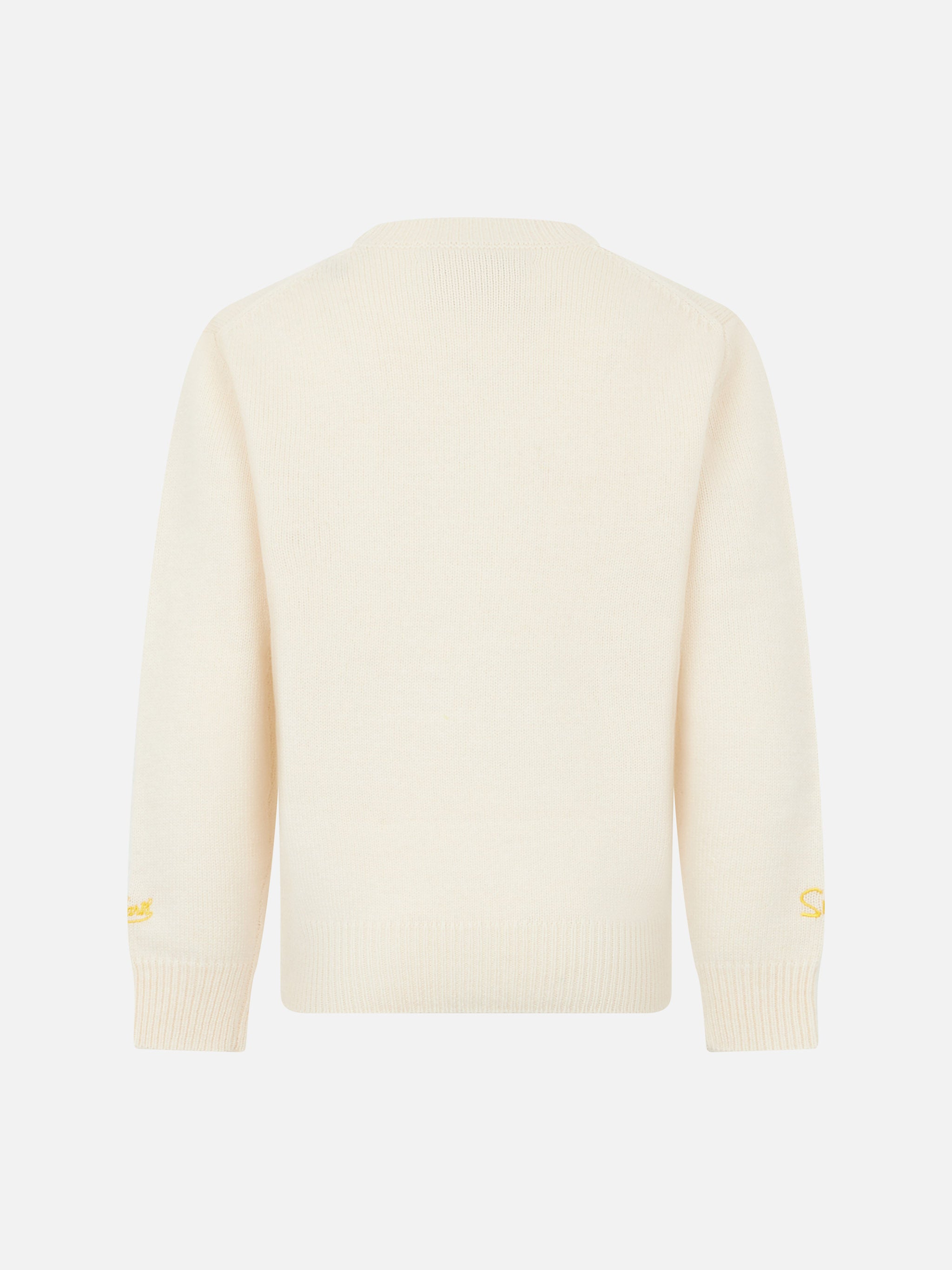 mc2-saint-barth-maglione-girocollo-bambino-bianco-stampa-jacquard-i-simpson image 3