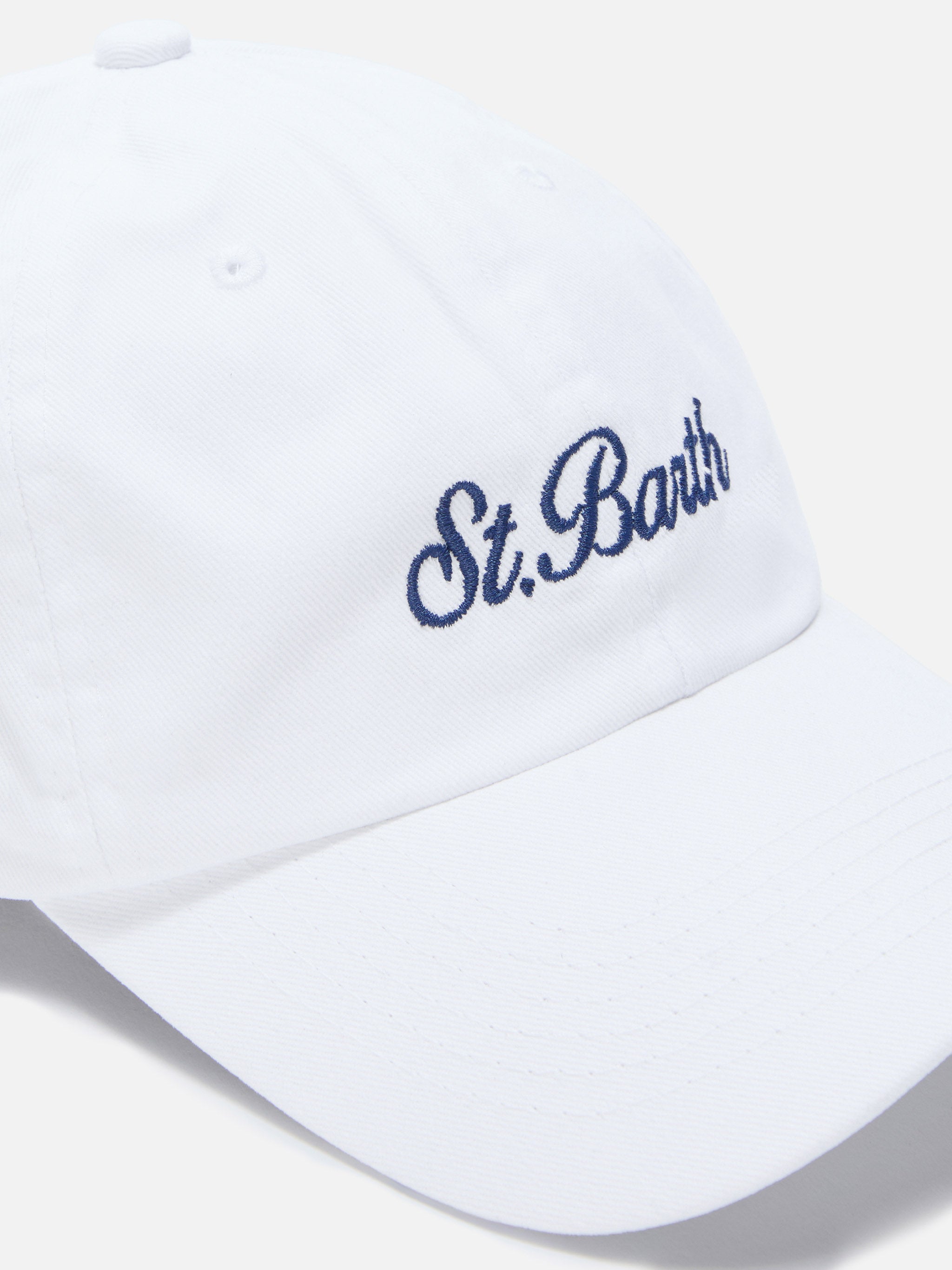 mc2-saint-barth-davis-cappellino-visiera-cotone-bianco-logo-ricamato image 2