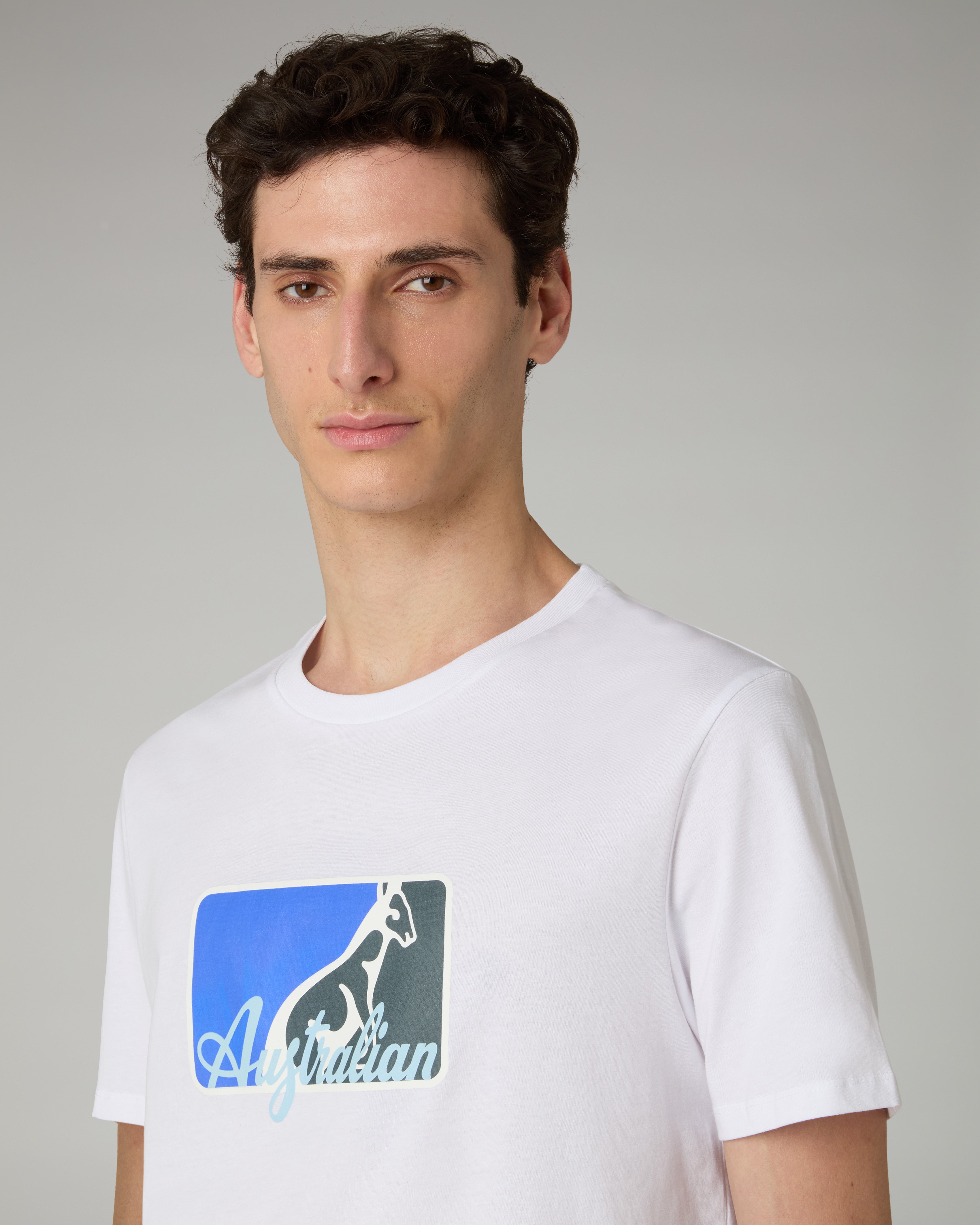 australian-league-cotton-t-shirt-maglietta-tennis-bianca-stampa-petto image 4