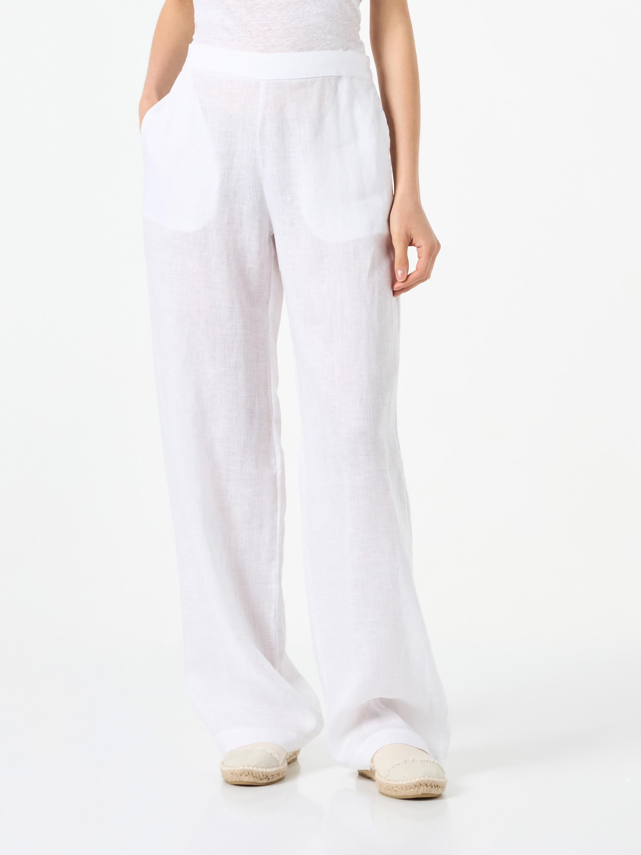 mc2-saint-barth-pantaloni-taryn-in-lino-bianco-tinta-unita image 1