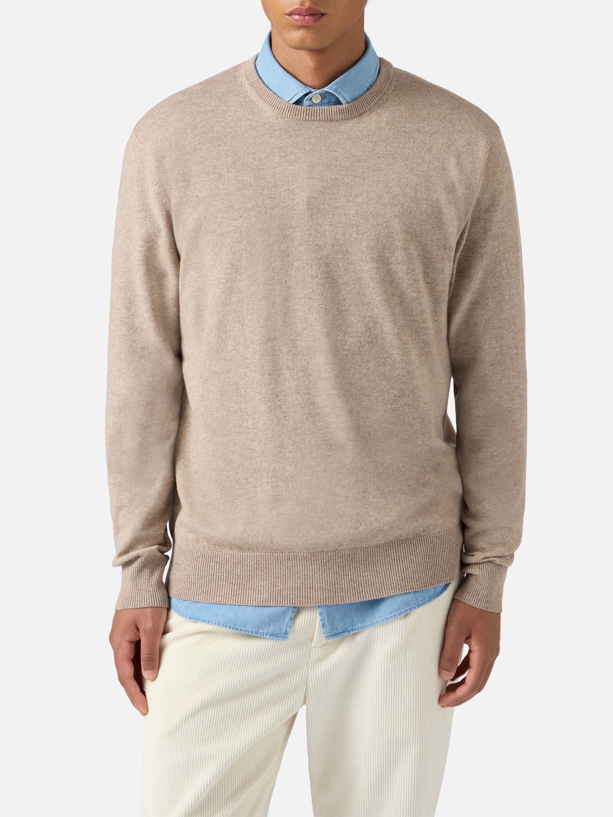 mc2-saint-barth-maglione-regent-girocollo-lana-merino-e-cashmere-kaki image 1