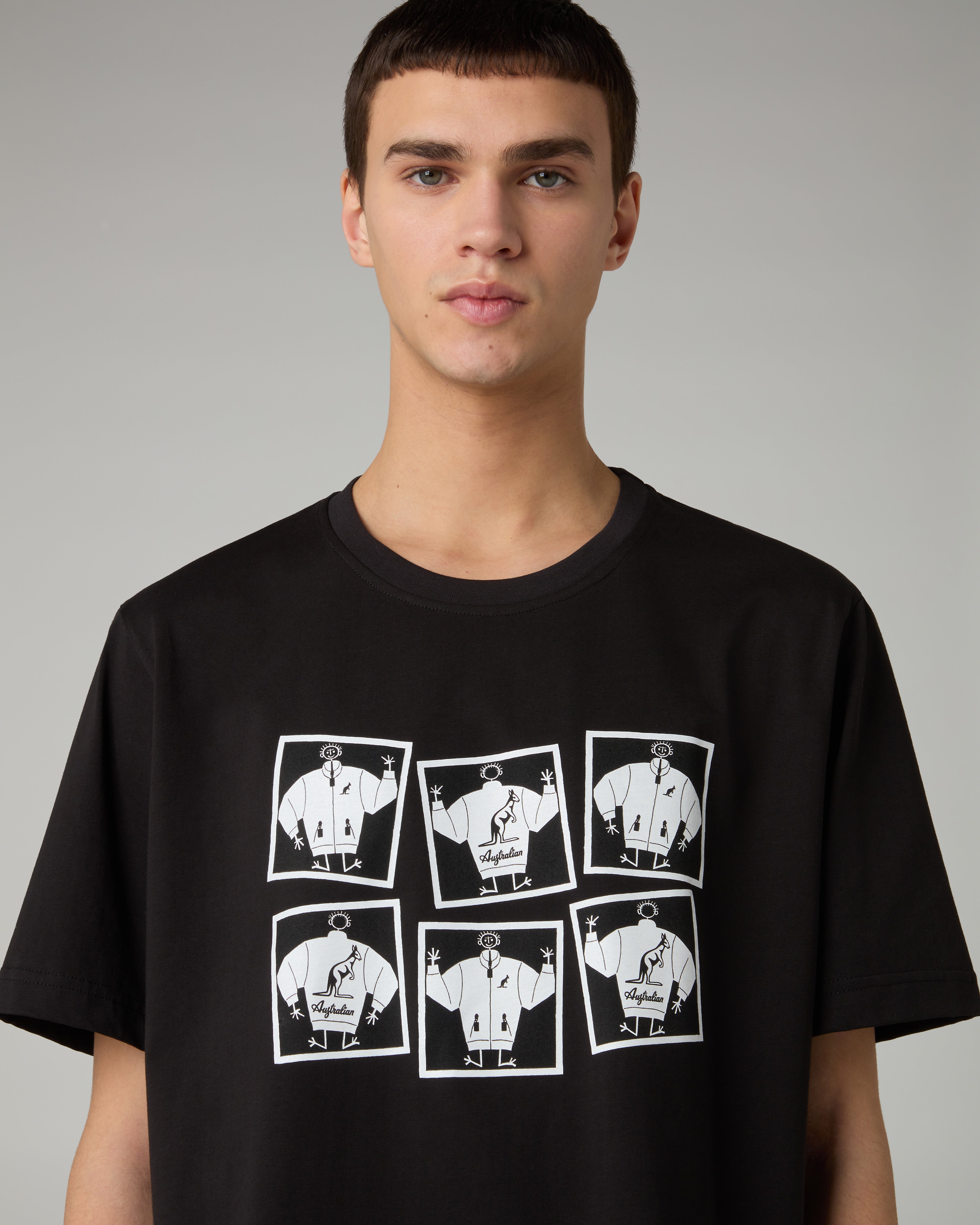 australian-aussie-cotton-t-shirt-maglietta-nera-regular-fit-made-in-italy image 4