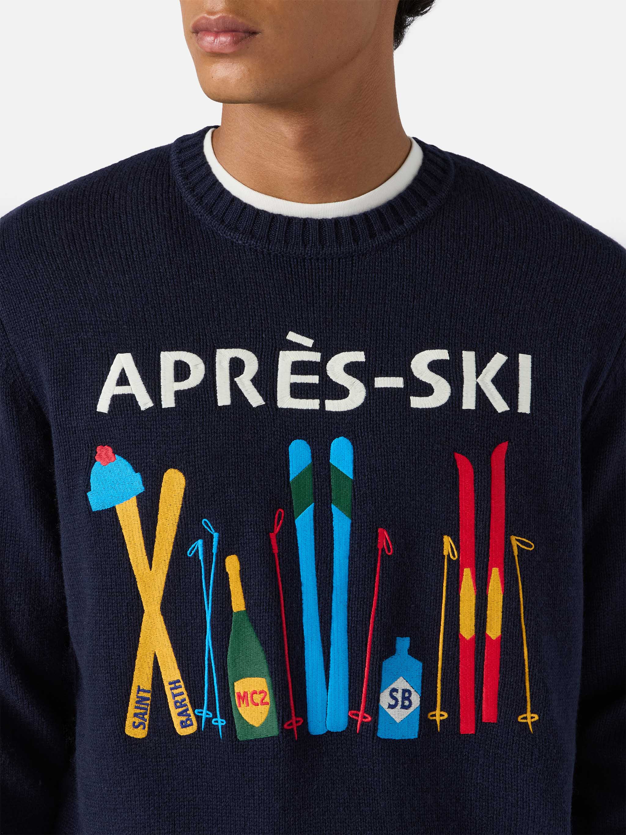 mc2-saint-barth-bombardino-maglione-girocollo-light-blu-jacquard-apr-s-ski-uomo image 2