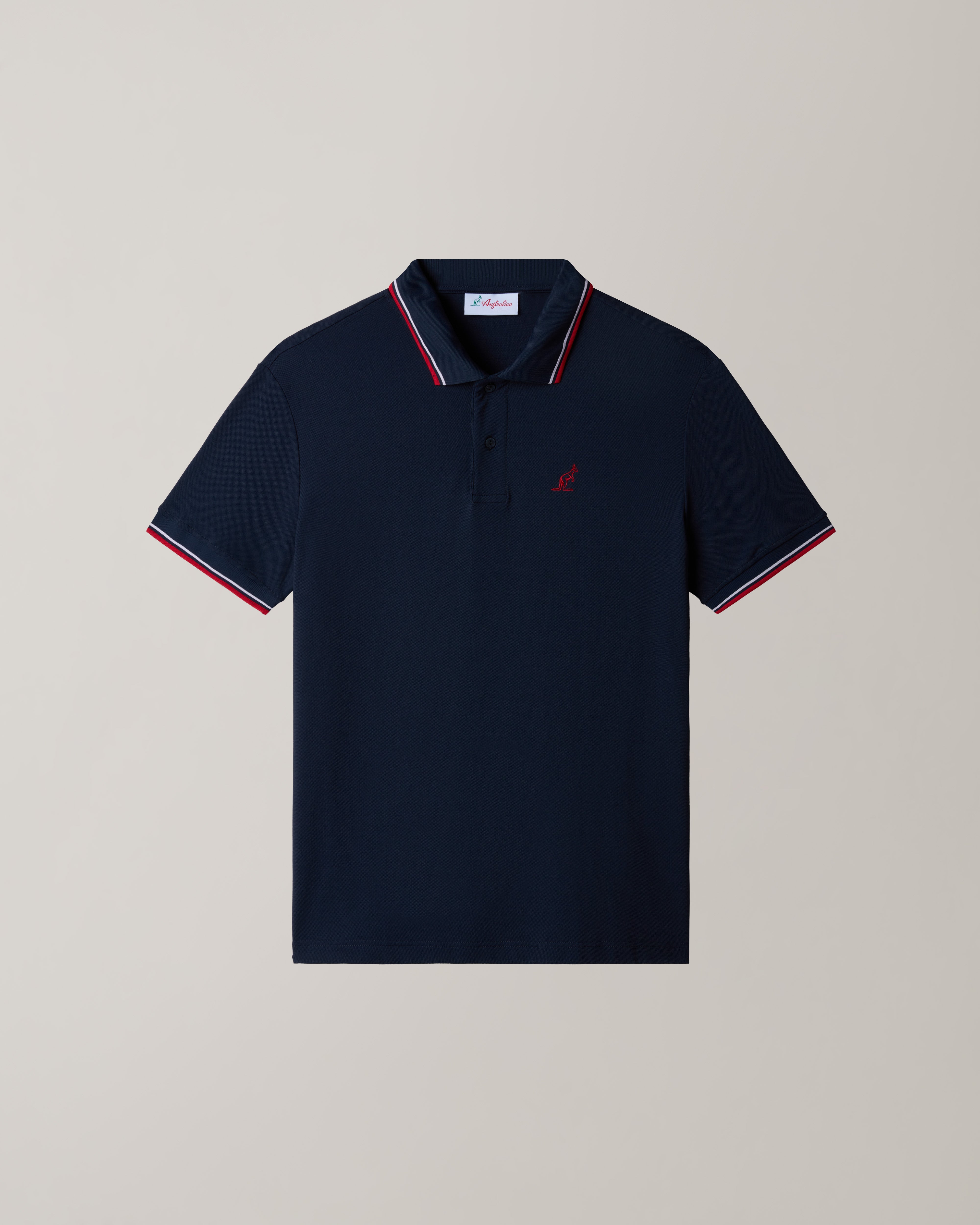 australian-2-stripes-polo-piquet-blu-navy image 1