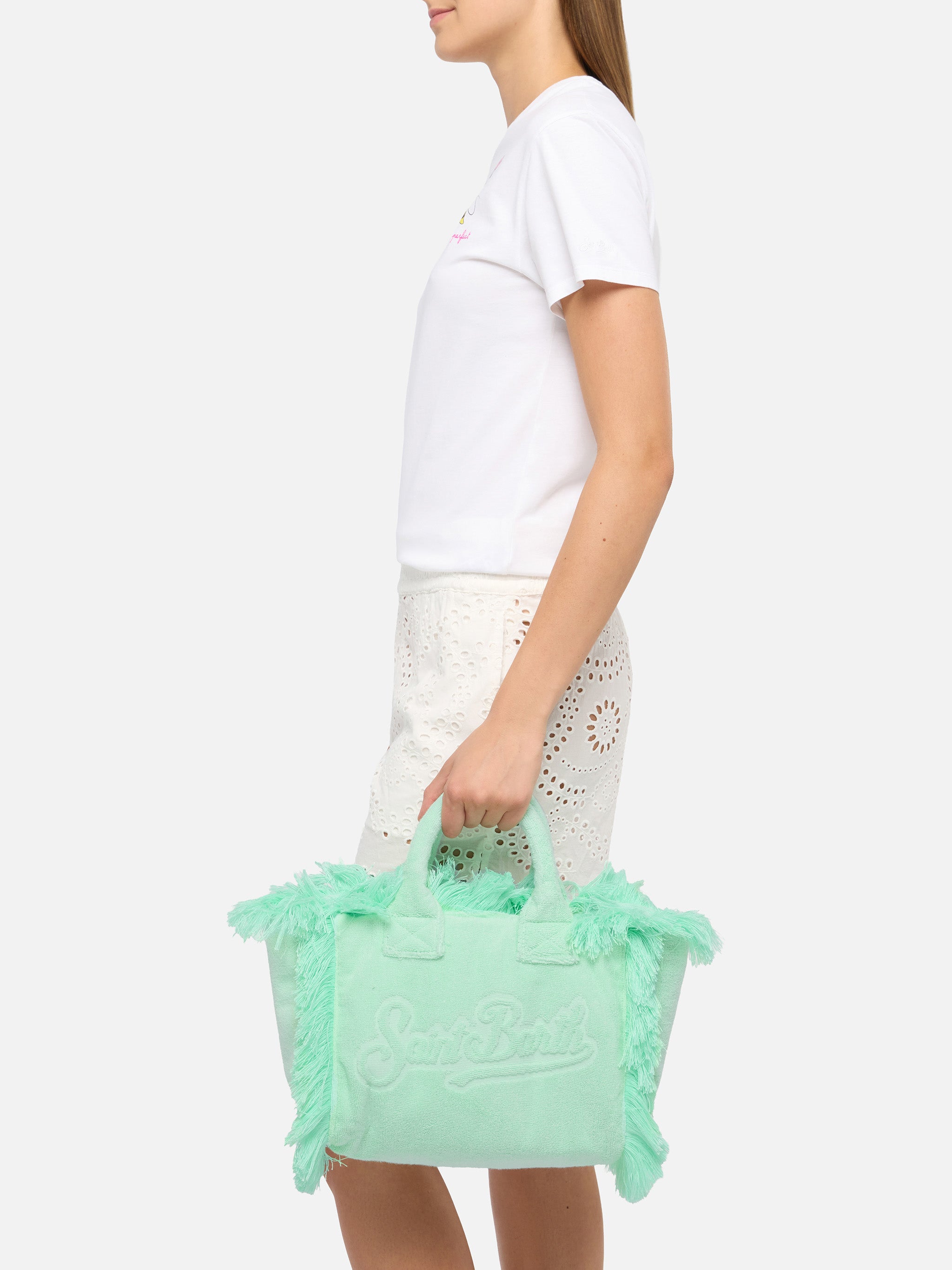 borsa-mc2-saint-barth-colette-in-spugna-verde-menta-con-rilievo image 2