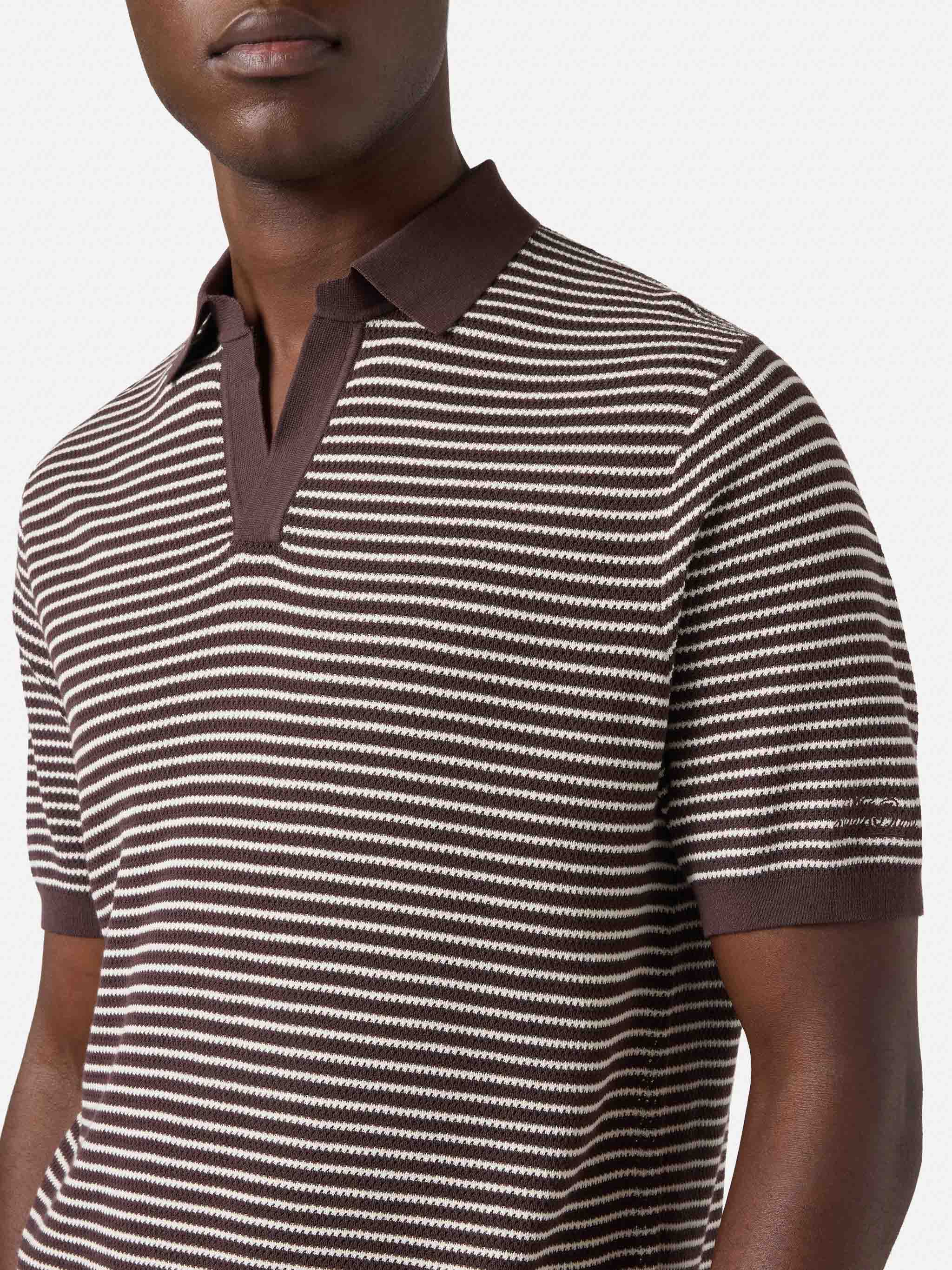 mc2-saint-barth-polo-sloan-in-cotone-pregiato-high-twist-a-righe-marroni image 2