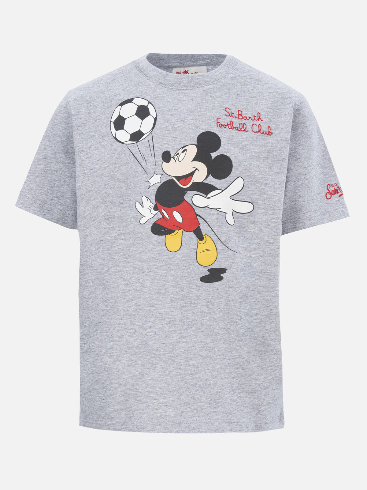 mc2-saint-barth-t-shirt-bambino-cotone-grigio-melange-con-stampa-e-ricamo-topoli image 1
