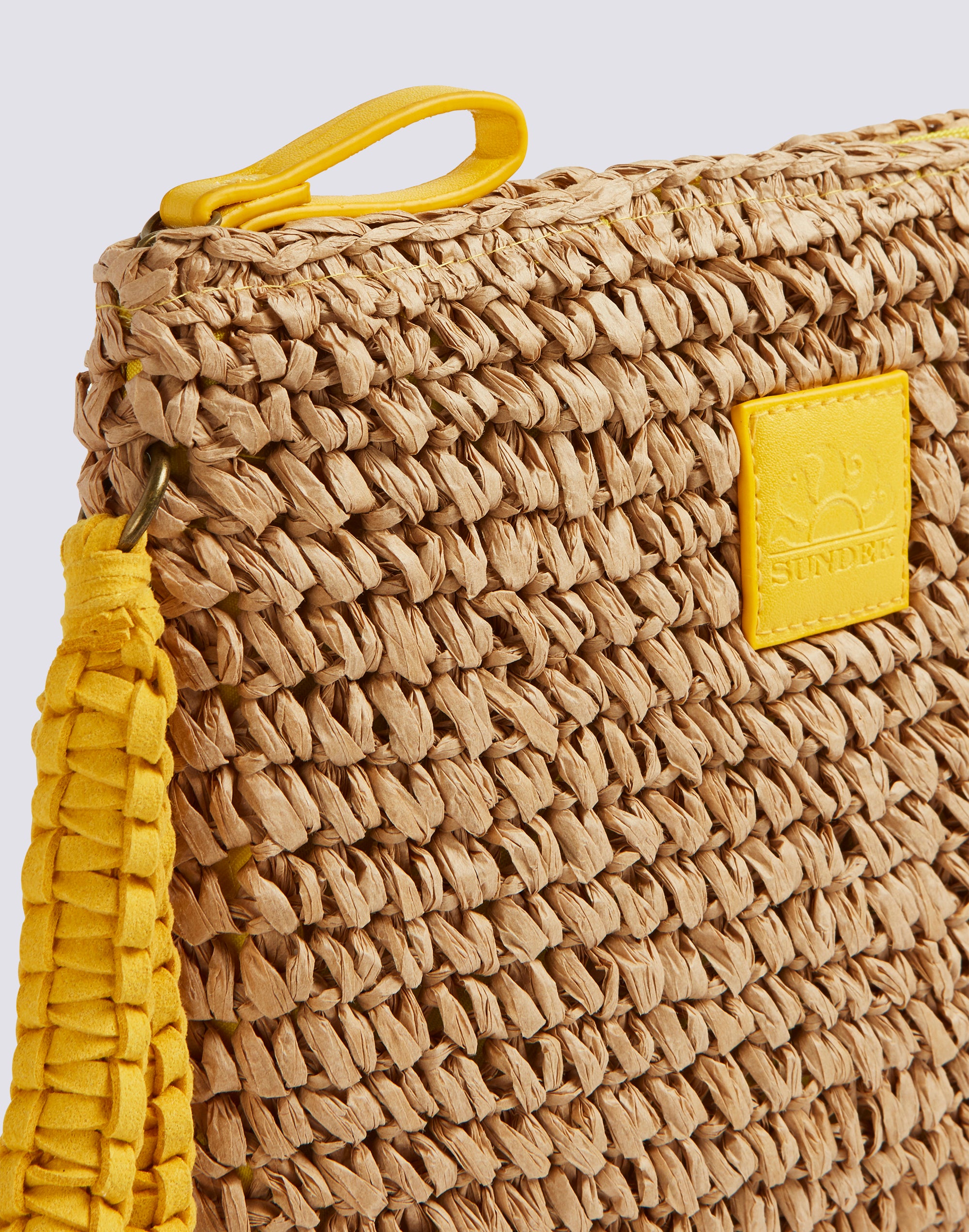 sundek-mini-borsa-paper-straw-pochette-zip image 3