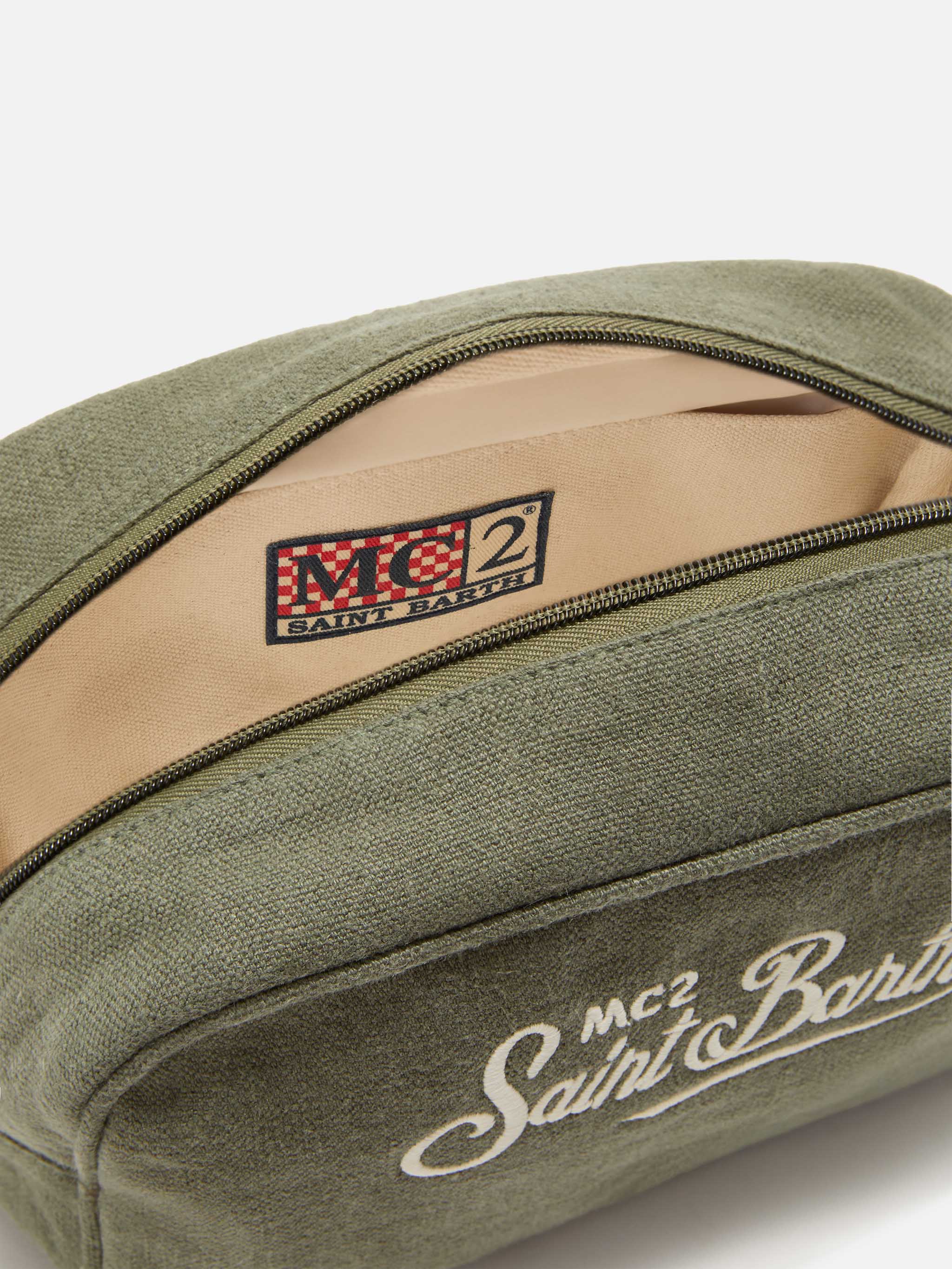 mc2-saint-barth-beauty-bag-westwood-in-lino-verde-con-logo-ricamato image 4