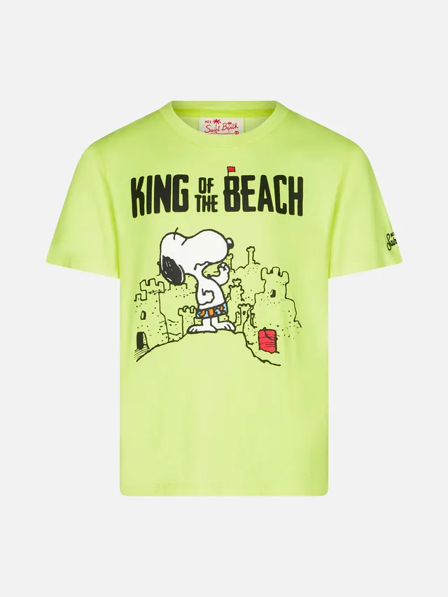 mc2-saint-barth-tsh0001-t-shirt-bambino-snoopy-king-of-the-beach-gialla image 1